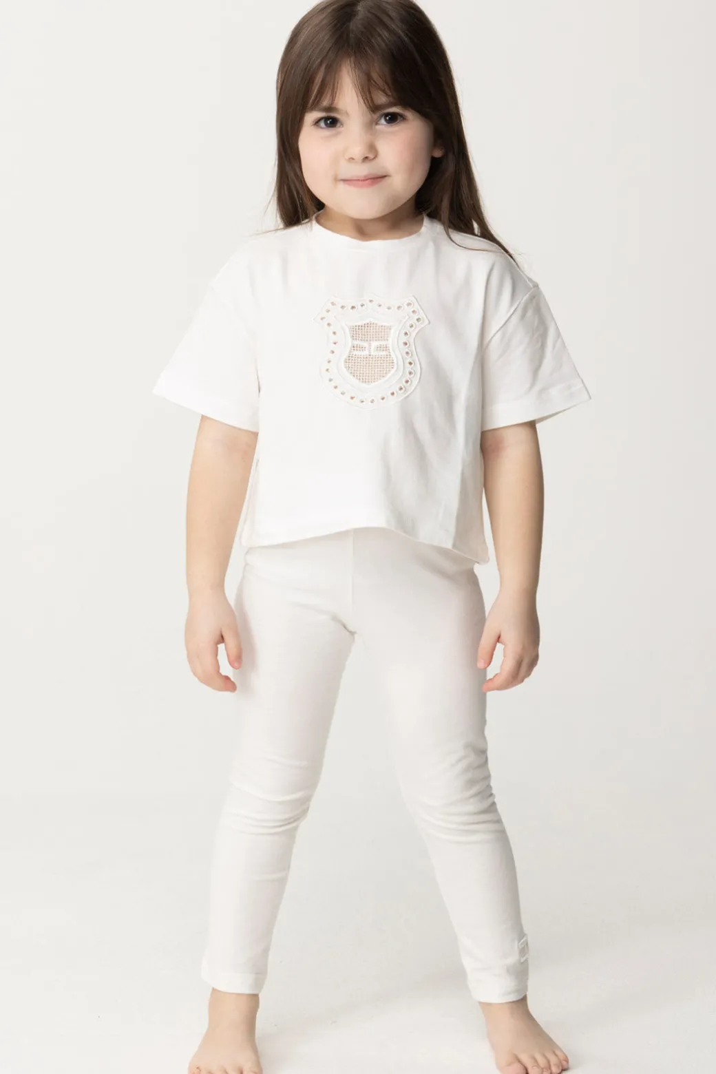 Elisabetta Franchi Bambina T-shirt con Ricamo Stemma