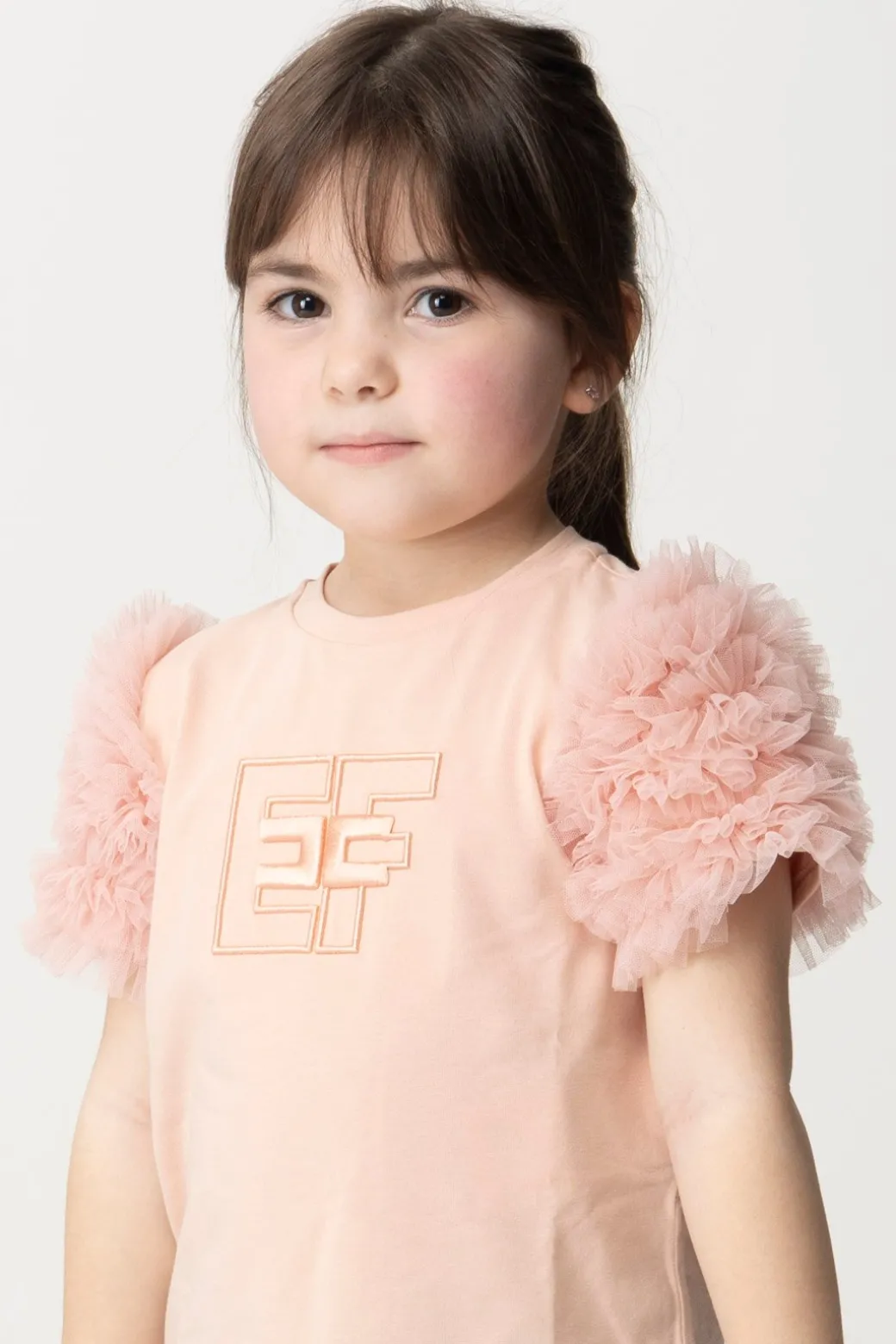 Elisabetta Franchi Bambina T-shirt con Ruches In Tulle