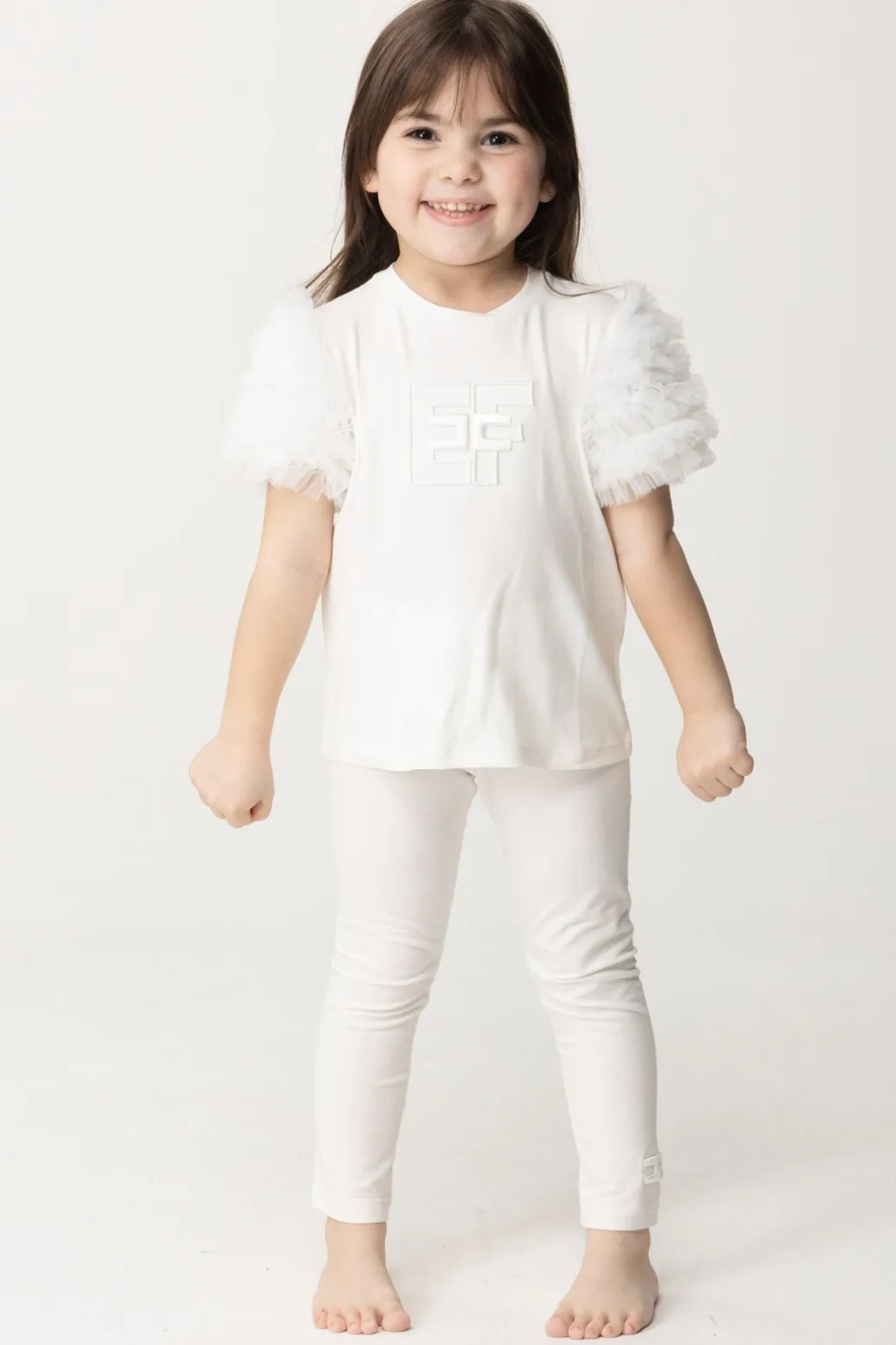 Elisabetta Franchi Bambina T-shirt con Ruches In Tulle