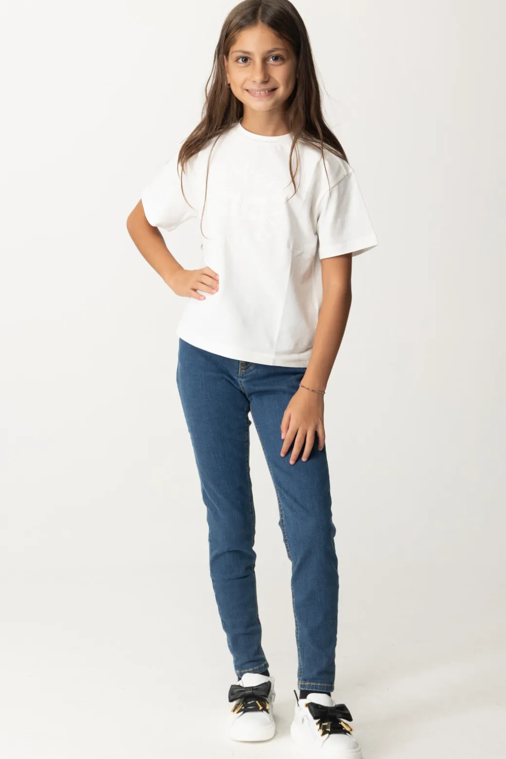 Elisabetta Franchi Bambina T-shirt con Stampa Logo e Lettering