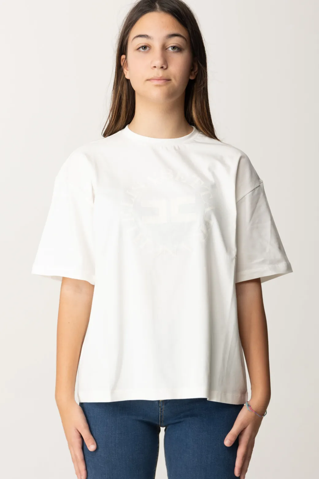 Elisabetta Franchi Bambina T-shirt con Stampa Logo e Lettering