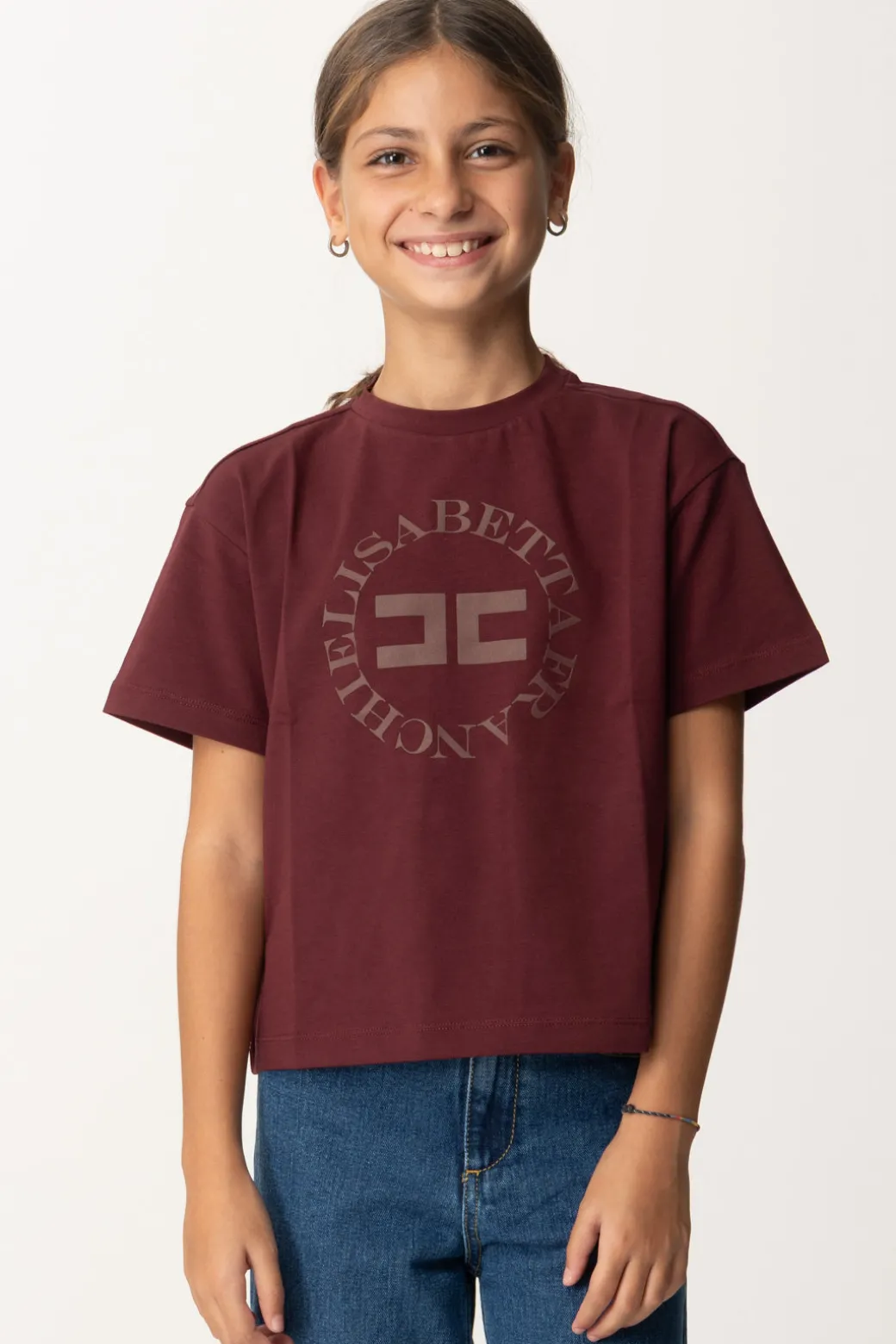 Elisabetta Franchi Bambina T-shirt con Stampa Logo e Lettering