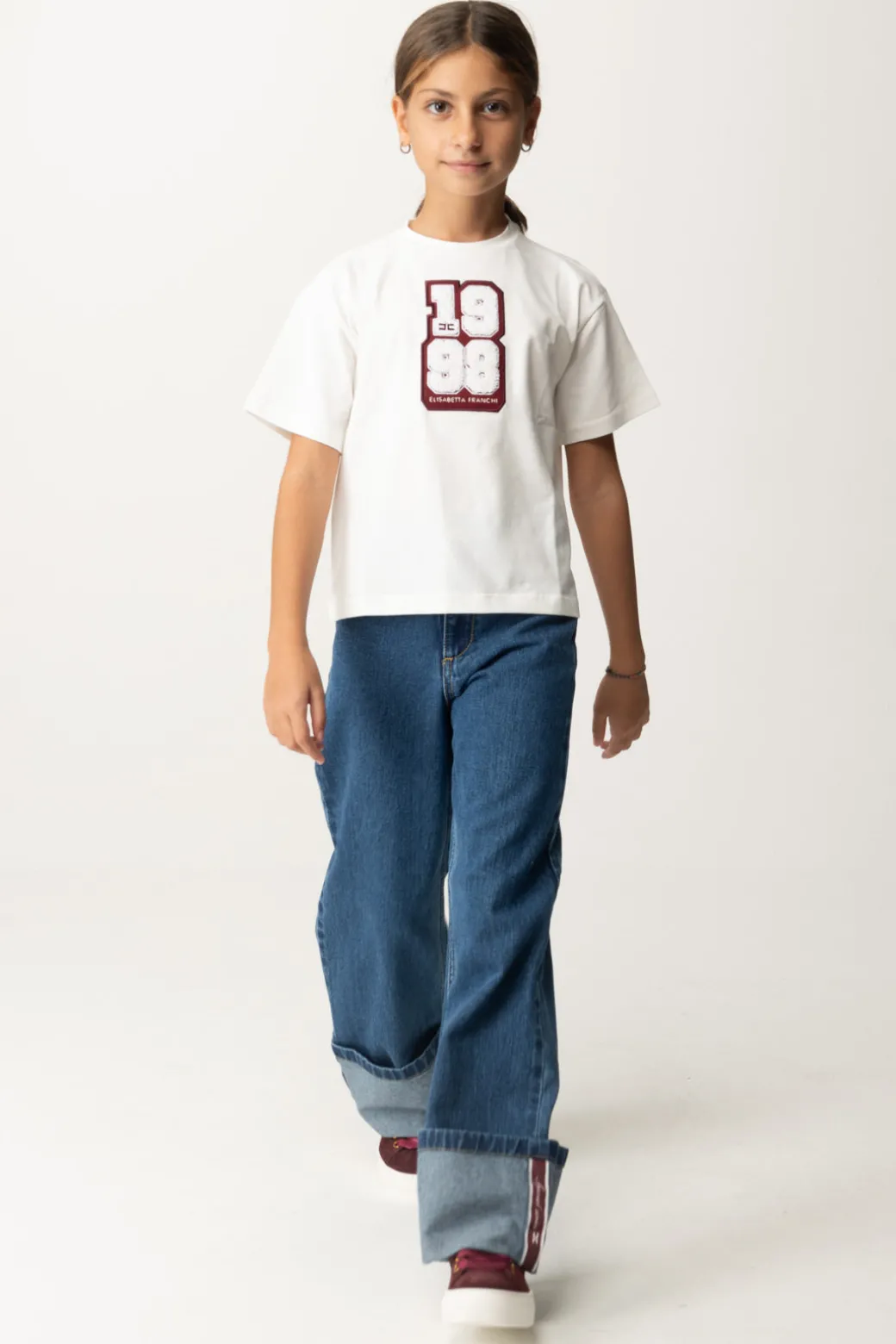 Elisabetta Franchi Bambina T-shirt con Toppa "1998"
