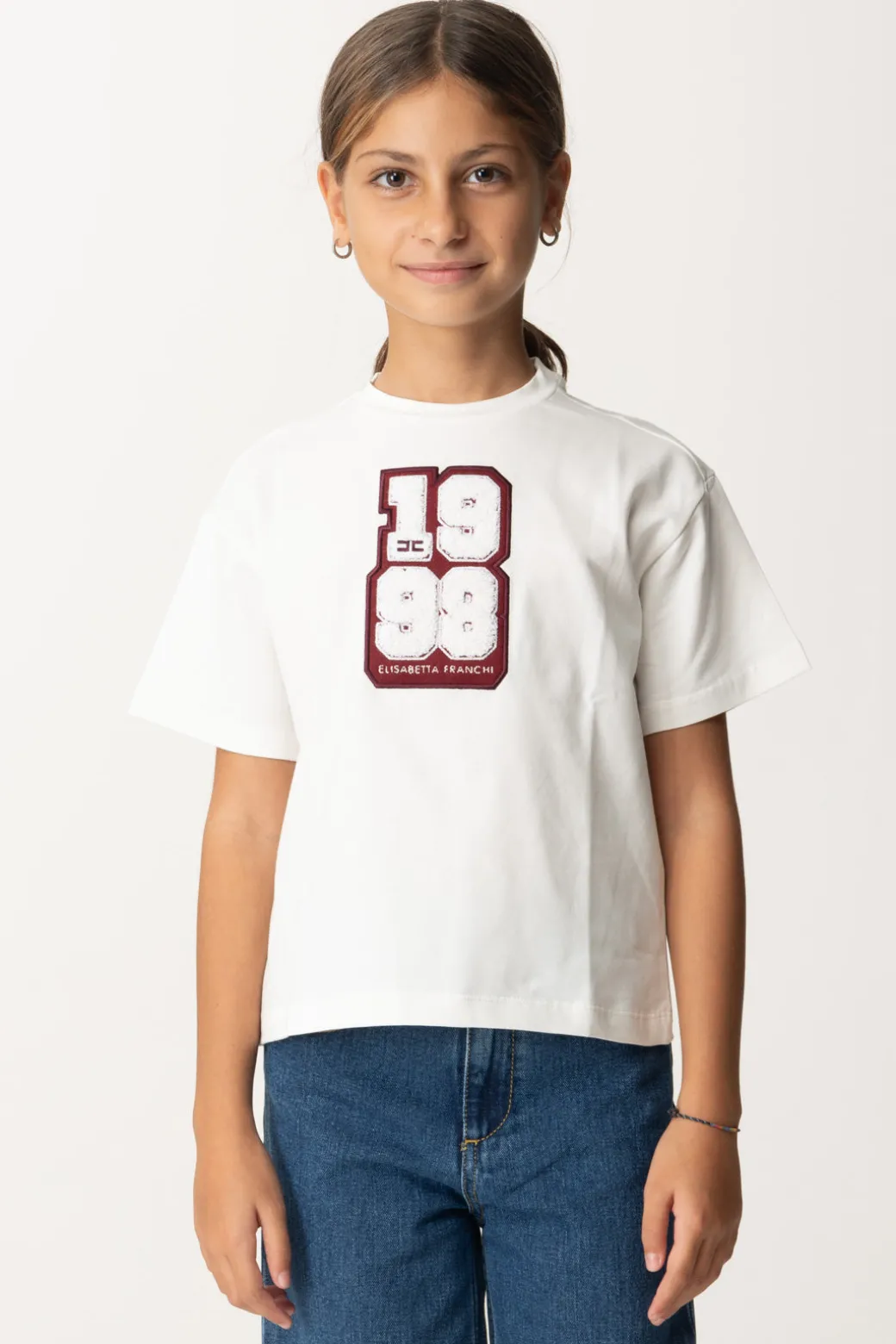 Elisabetta Franchi Bambina T-shirt con Toppa "1998"