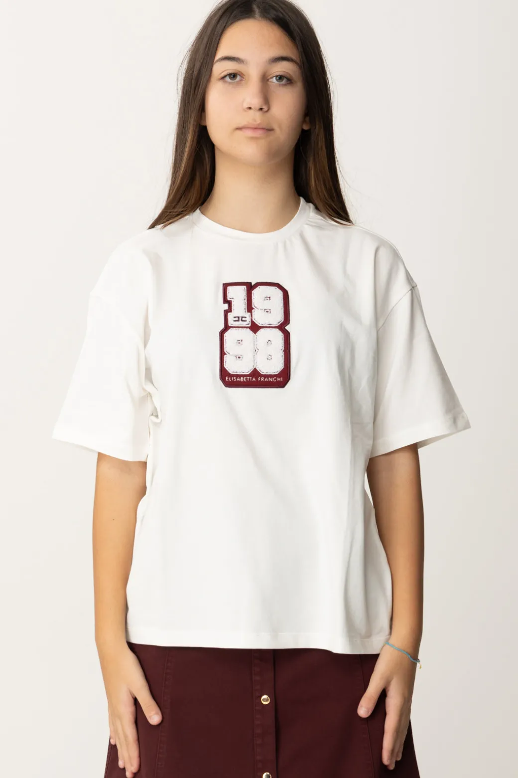 Elisabetta Franchi Bambina T-shirt con Toppa "1998"
