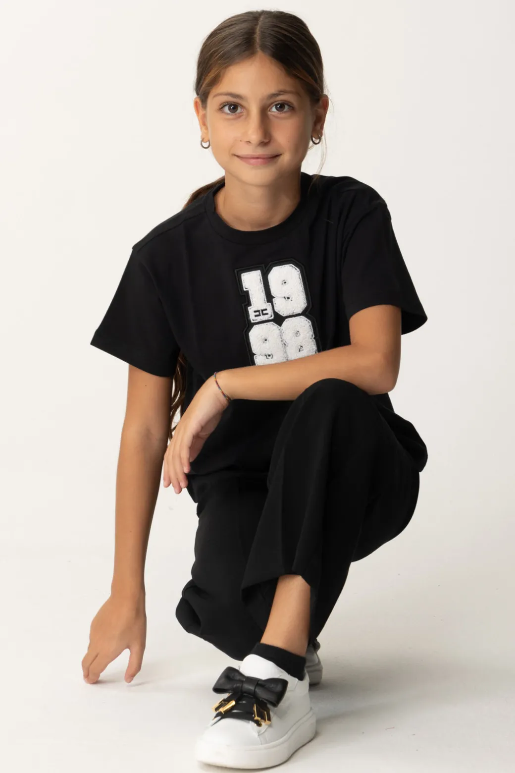 Elisabetta Franchi Bambina T-shirt con Toppa "1998"