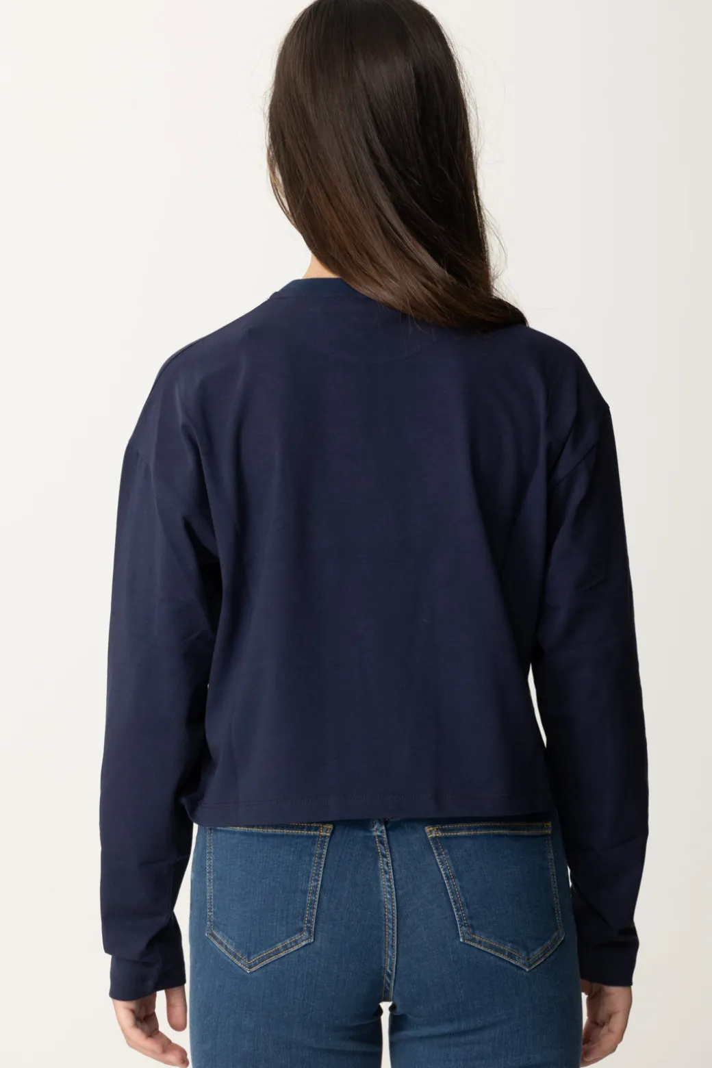 Elisabetta Franchi Bambina T-shirt Crop con Manica Lunga con Logo
