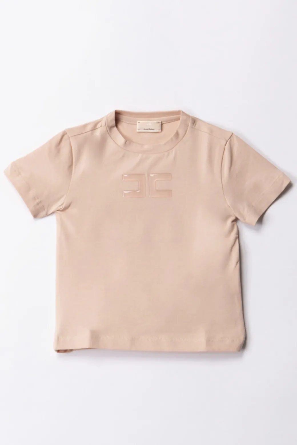 Elisabetta Franchi Bambina T-shirt Over con Applicazione Logo Cc