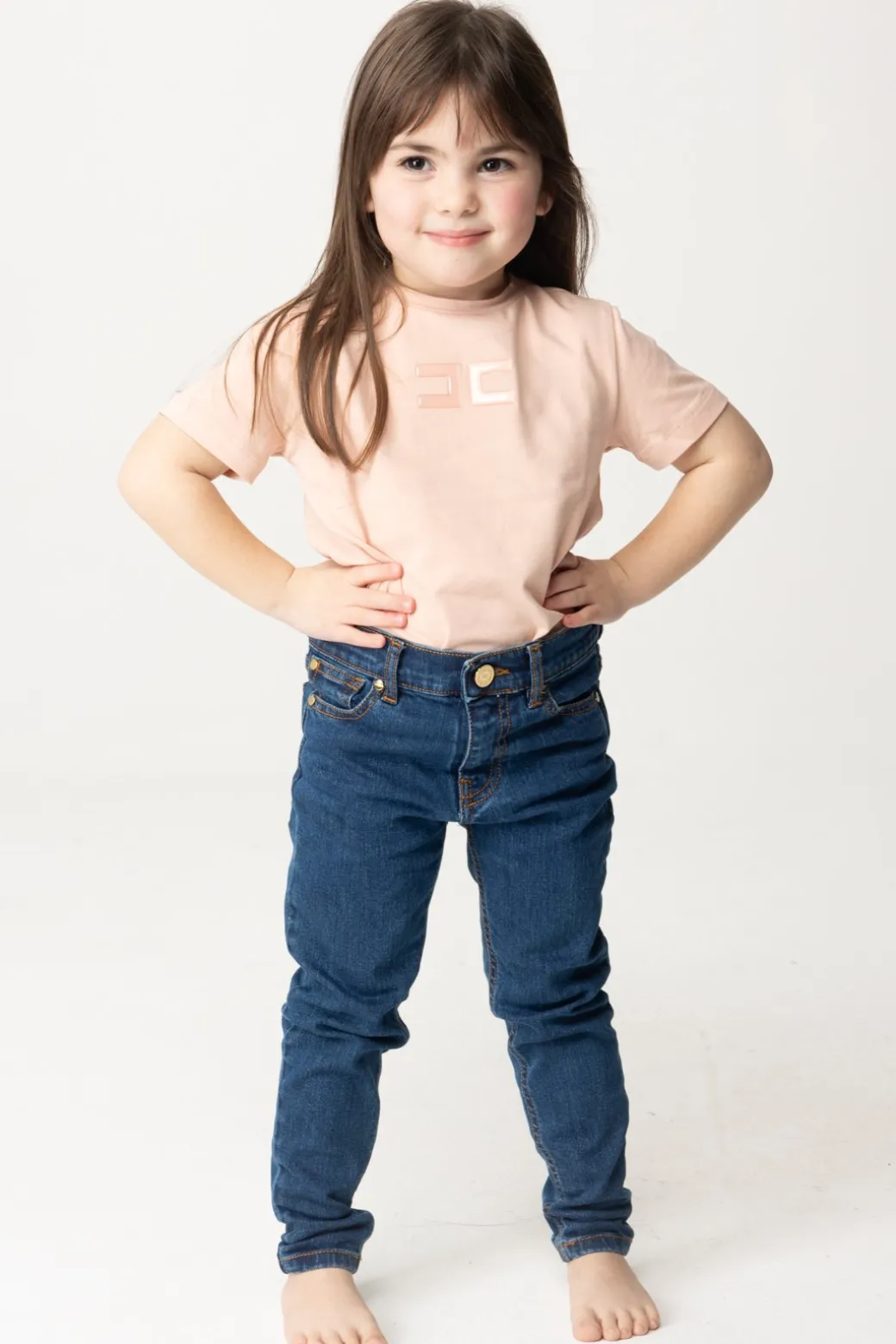 Elisabetta Franchi Bambina T-shirt Over con Applicazione Logo Cc