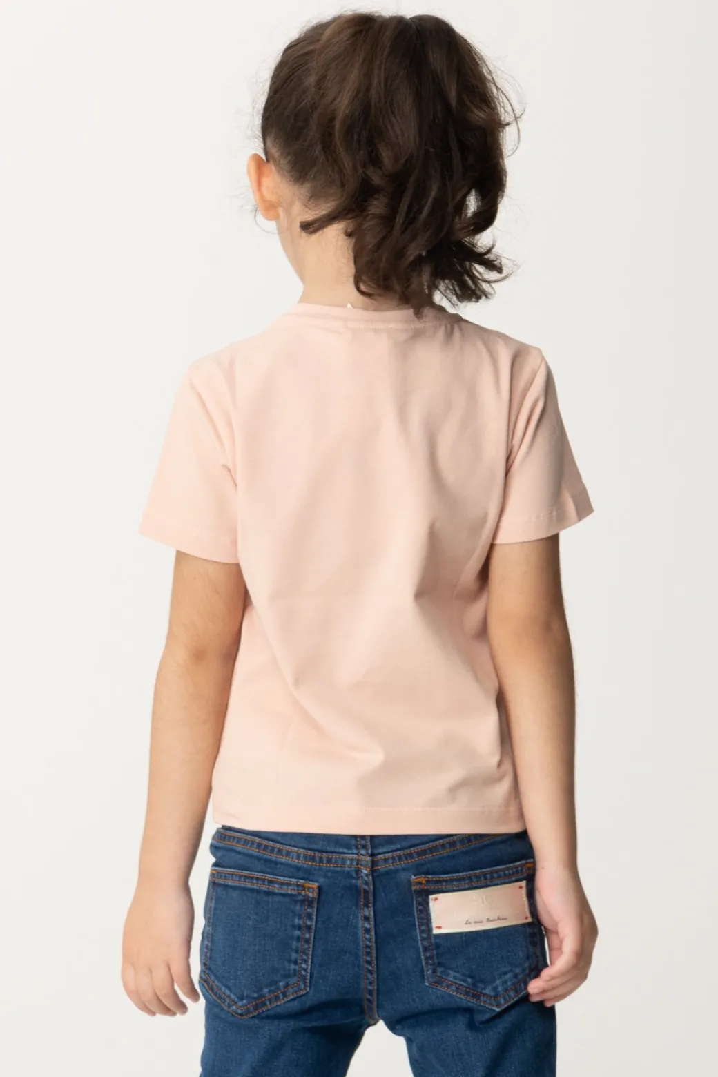 Elisabetta Franchi Bambina T-shirt Over con Applicazione Logo Cc