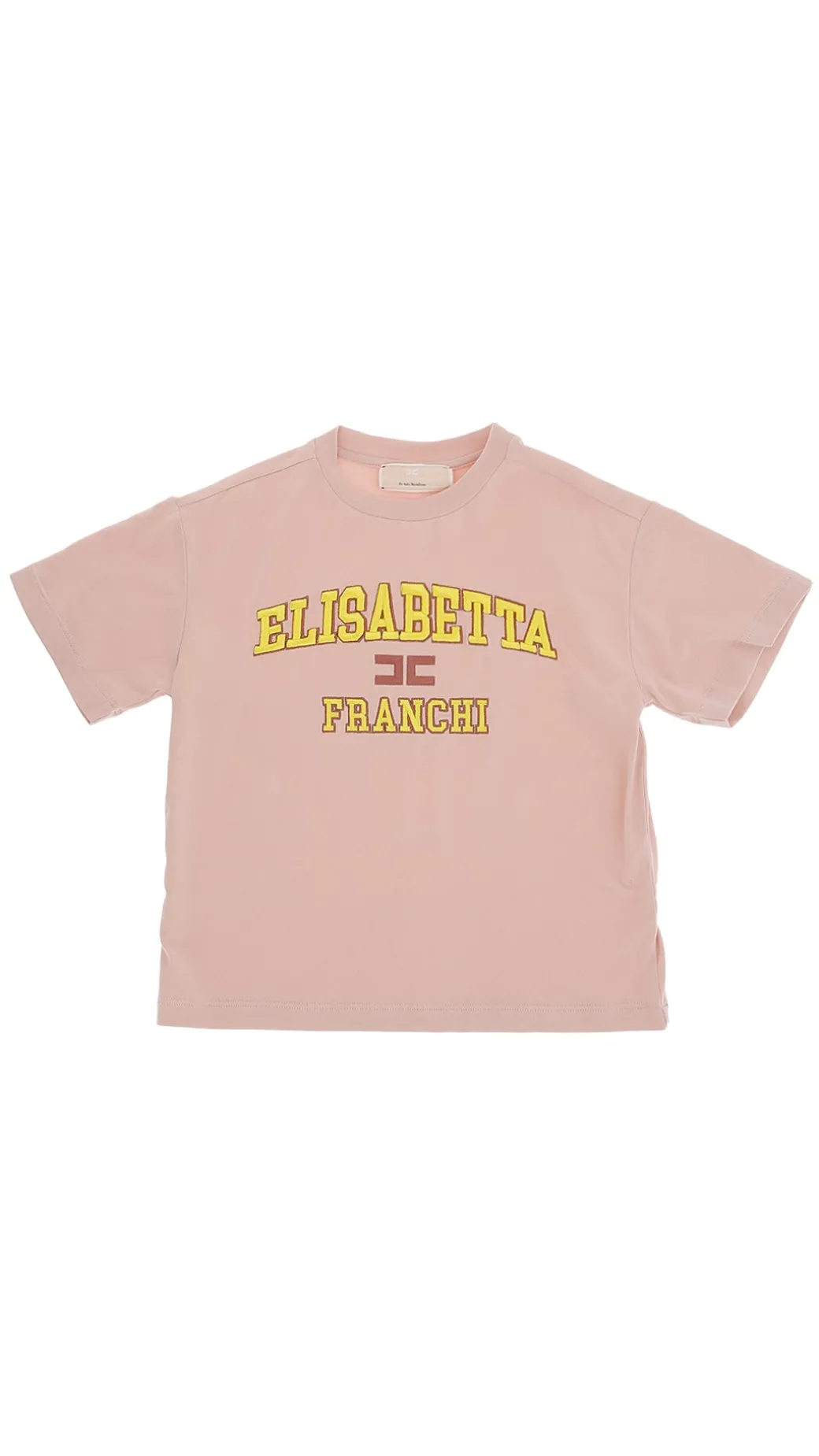Elisabetta Franchi Bambina T-shirt Over con Ricamo Logo In Stile College