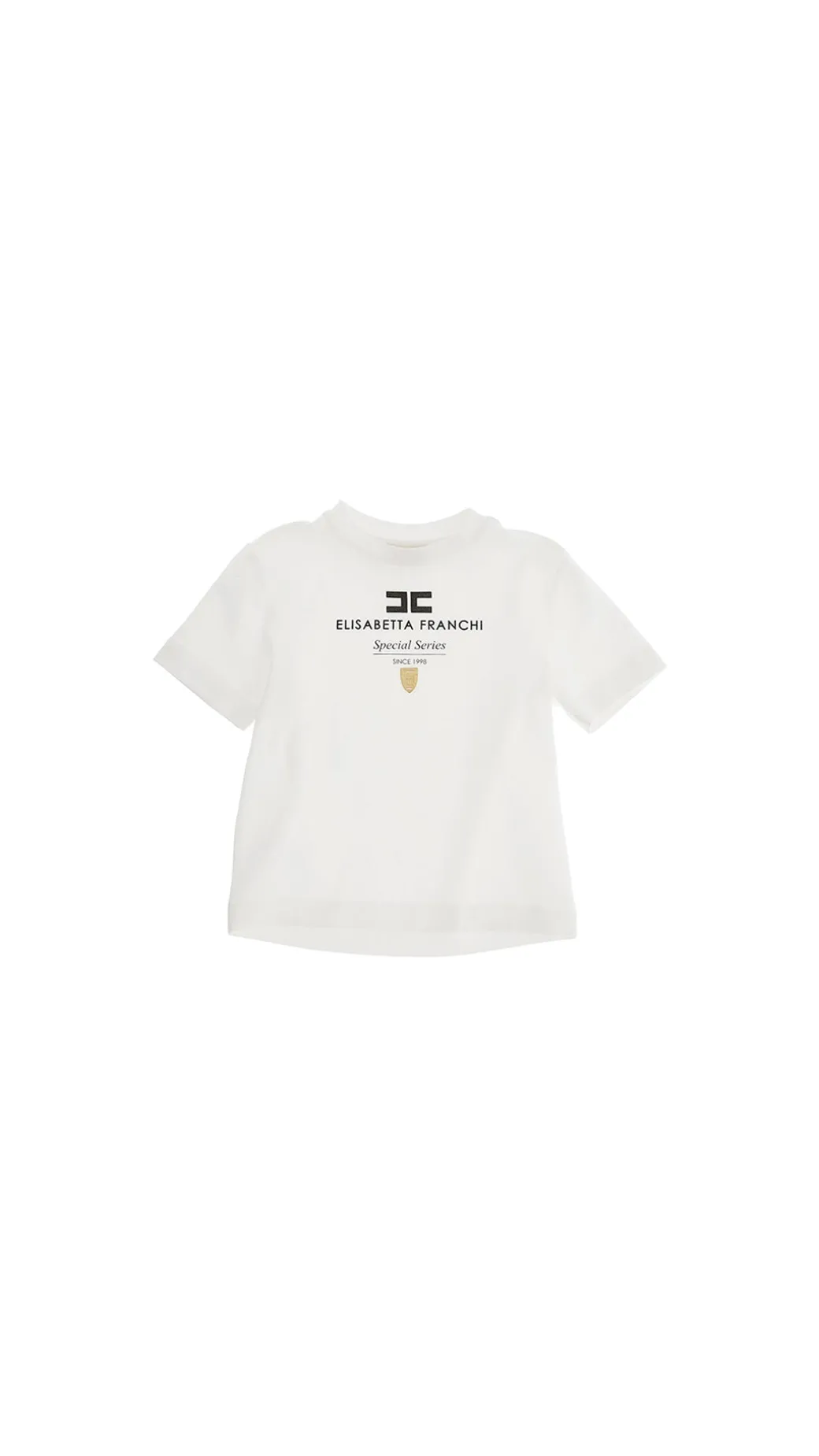 Elisabetta Franchi Bambina T-shirt Stampa Logo e Placchetta Gold