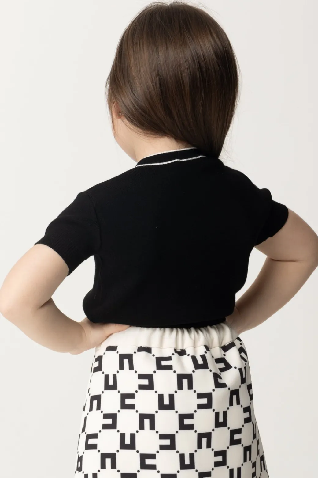 Elisabetta Franchi Bambina T-shirt Tricot con Girocollo Logato