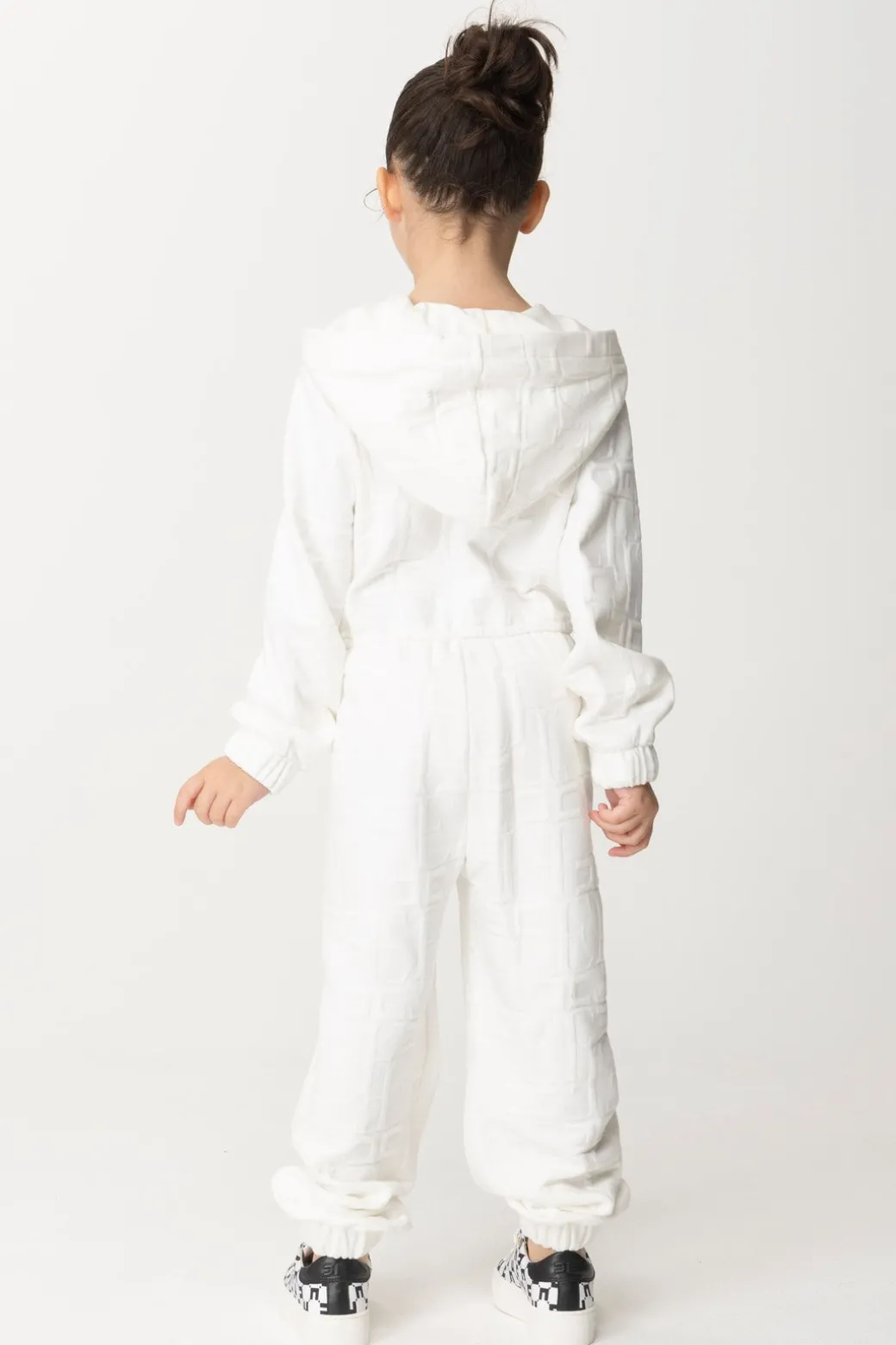 Elisabetta Franchi Bambina Tuta con Cappuccio e Logo Embossed