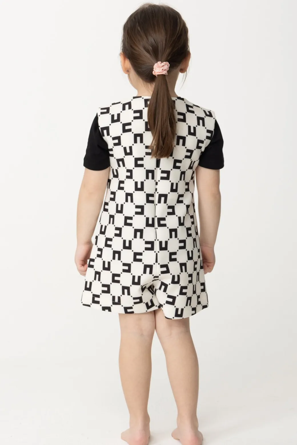 Elisabetta Franchi Bambina Tuta Corta Stampa Logo Cubica