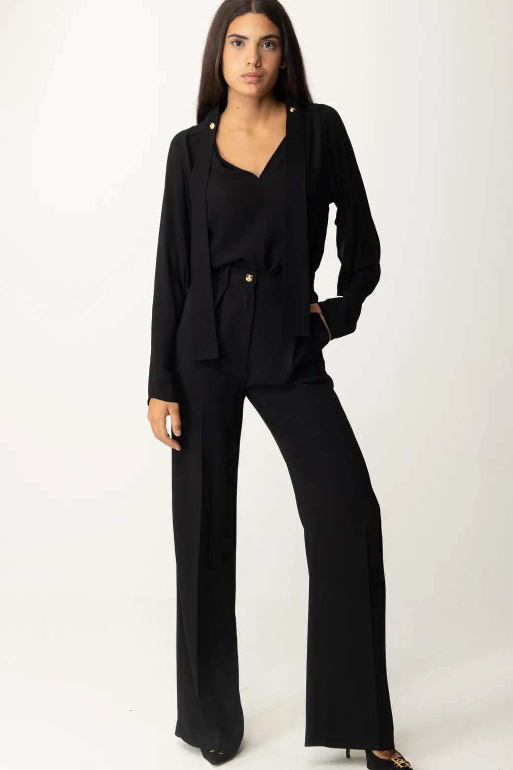 Donna Elisabetta Franchi Blusa In Georgette con Foulard