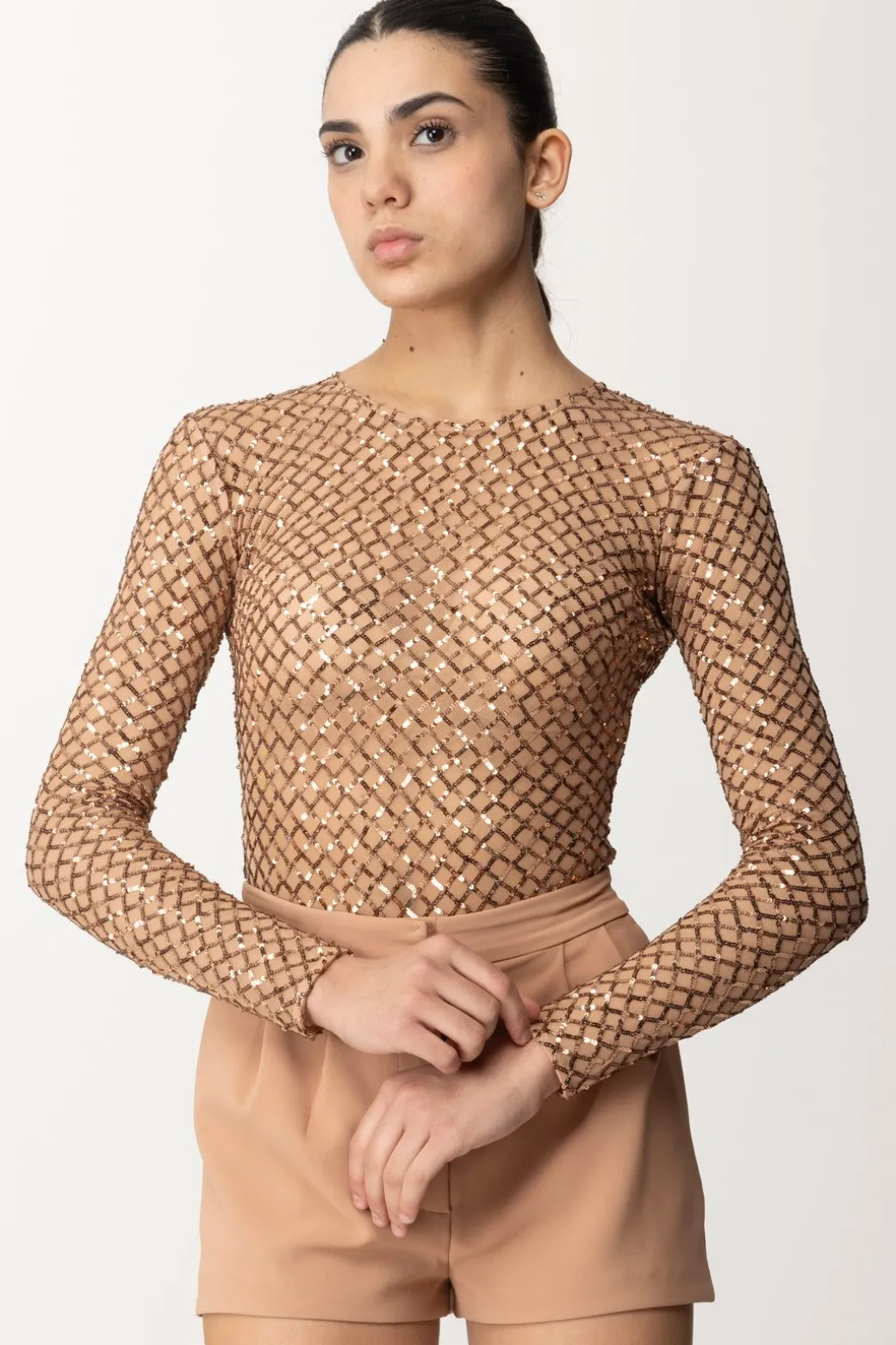 Donna Elisabetta Franchi Body In Paillettes