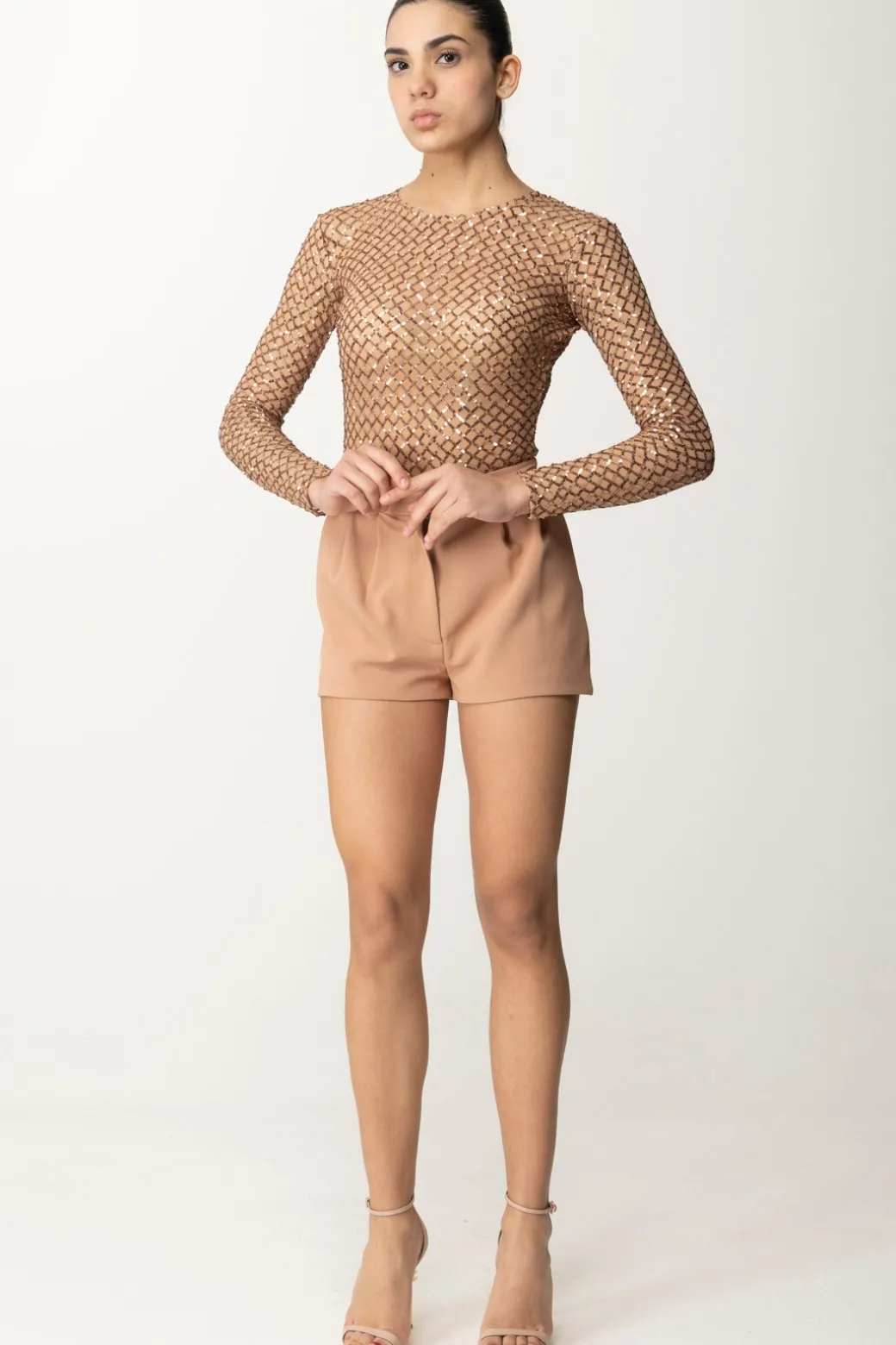 Donna Elisabetta Franchi Body In Paillettes