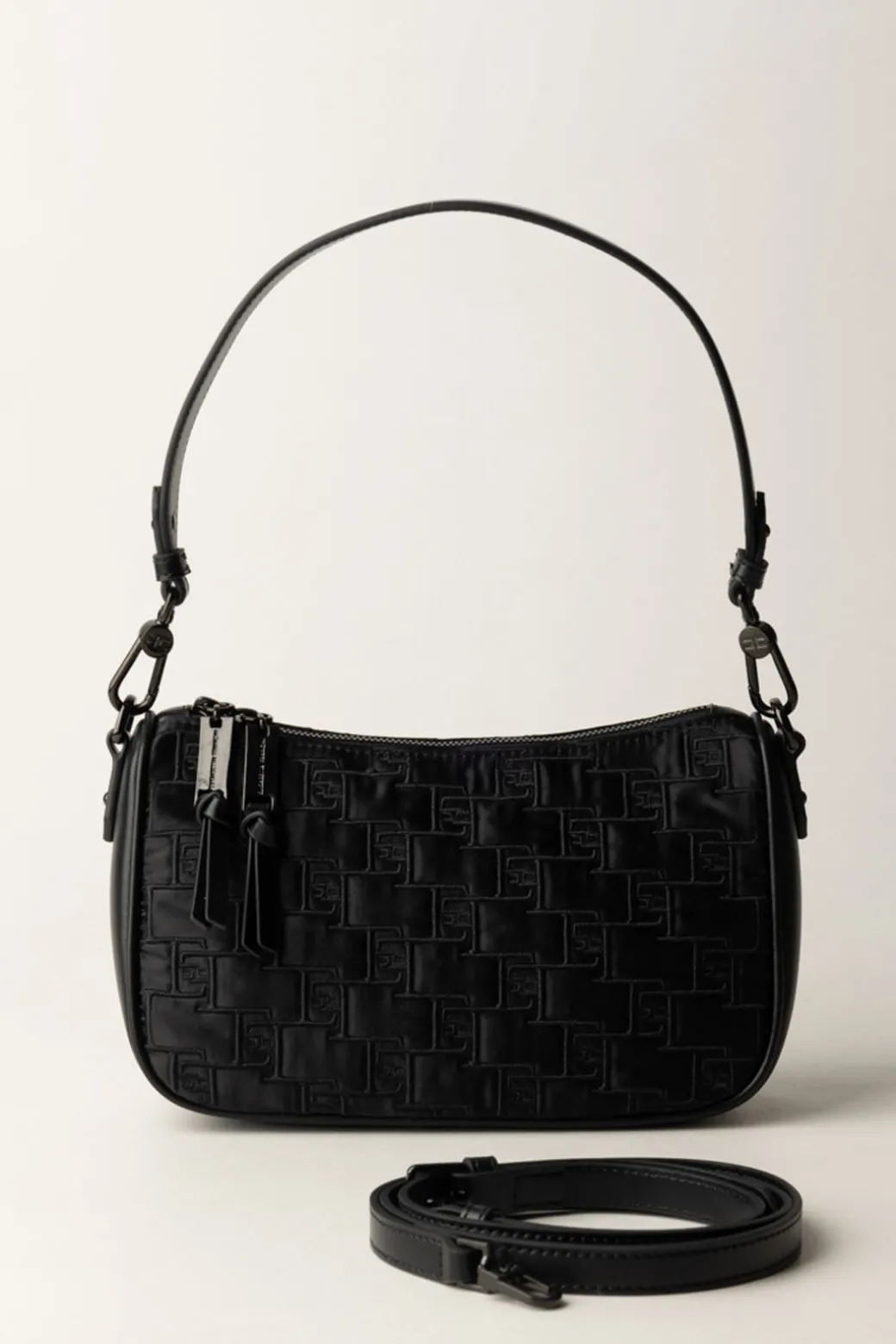 Donna Elisabetta Franchi Borsa a Spalla Piccola In Raso Ricamato