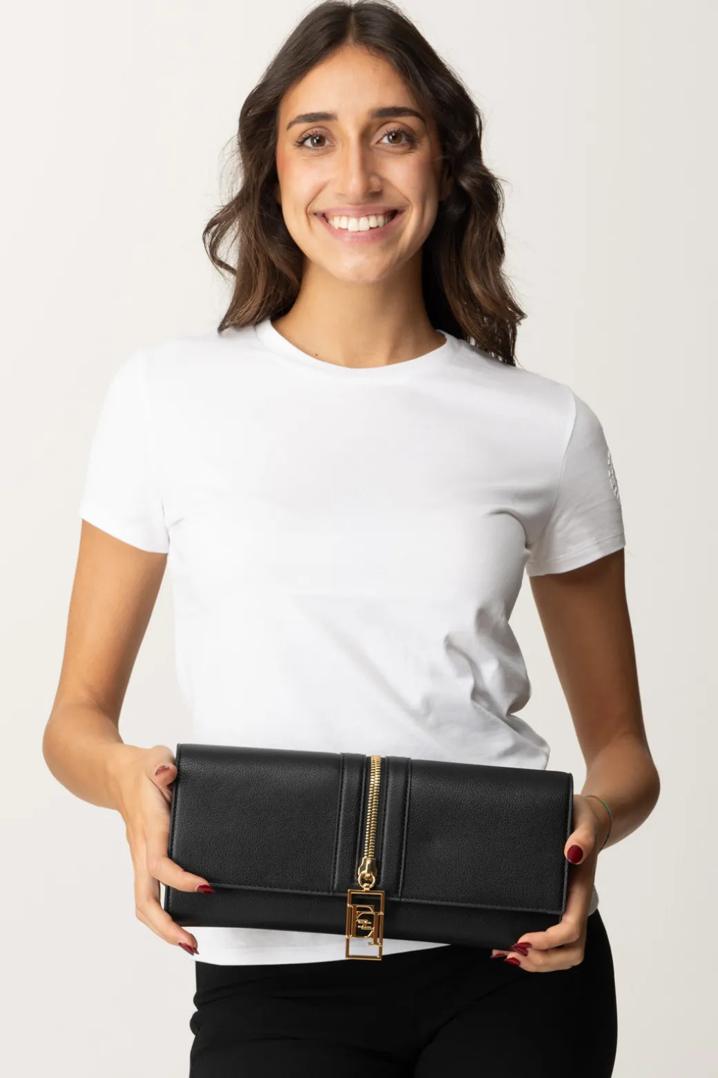 Donna Elisabetta Franchi Borsa Baguette con Zip