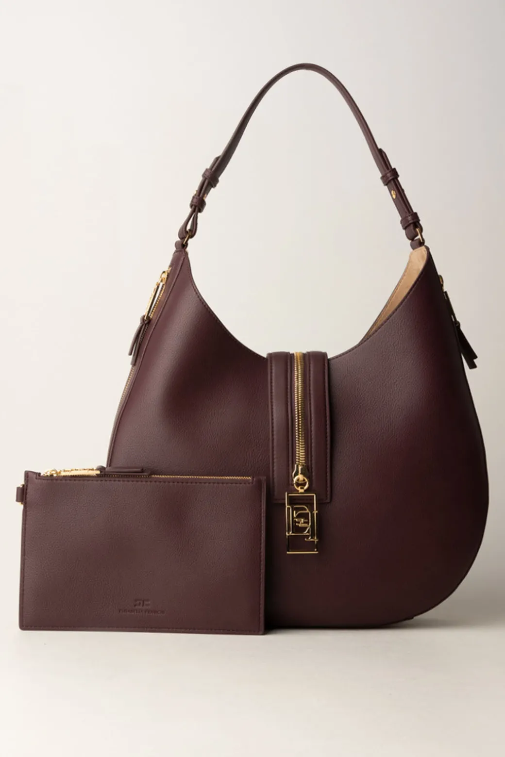 Donna Elisabetta Franchi Borsa Hobo Grande Pelle con Zip