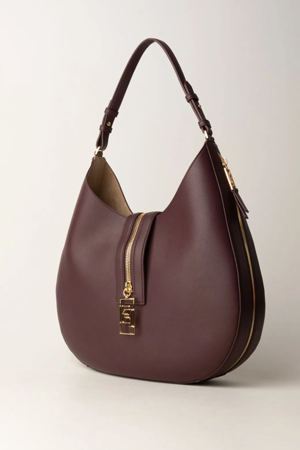 Donna Elisabetta Franchi Borsa Hobo Grande Pelle con Zip