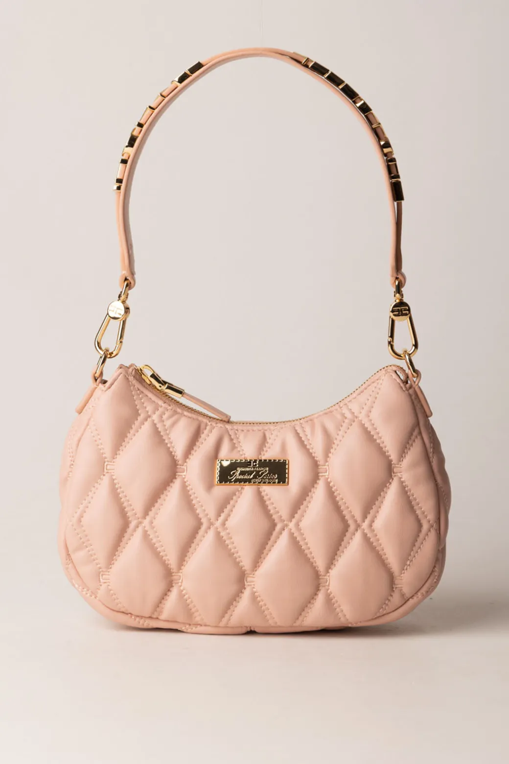Donna Elisabetta Franchi Borsa Hobo In Tessuto Embossed con Lettering