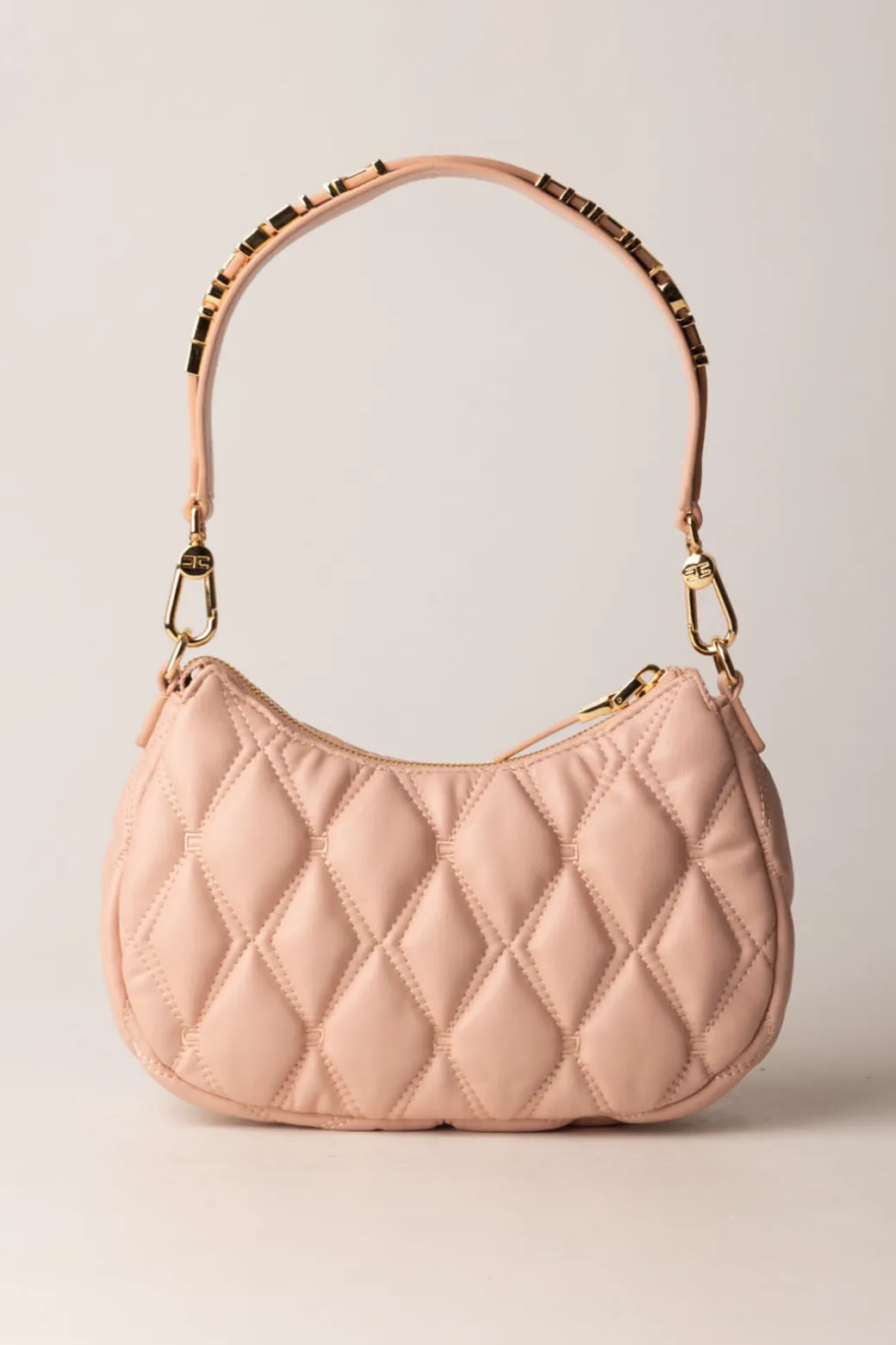 Donna Elisabetta Franchi Borsa Hobo In Tessuto Embossed con Lettering