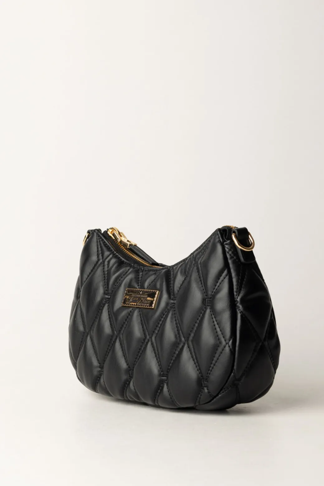 Donna Elisabetta Franchi Borsa Hobo In Tessuto Embossed con Lettering