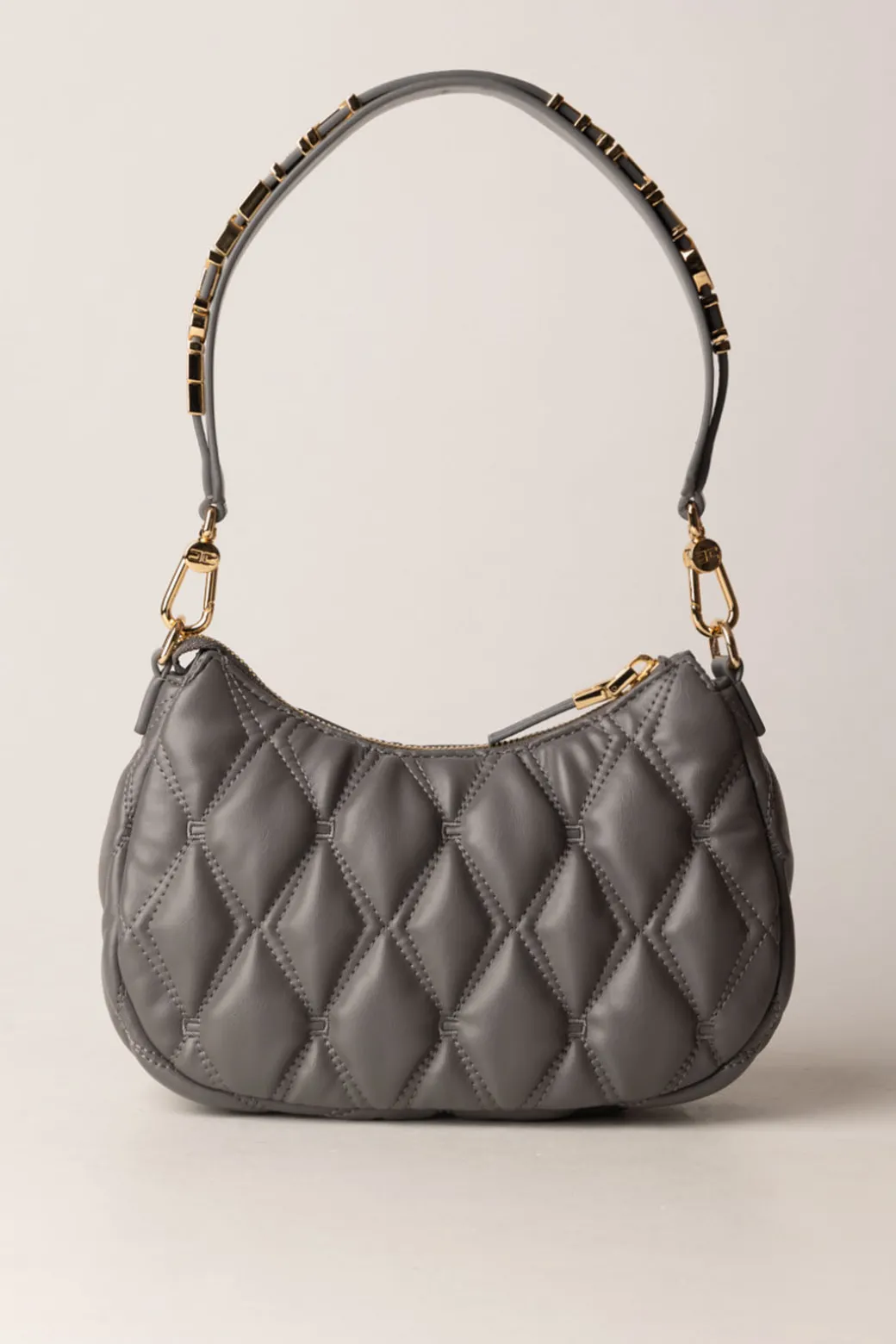 Donna Elisabetta Franchi Borsa Hobo In Tessuto Embossed con Lettering