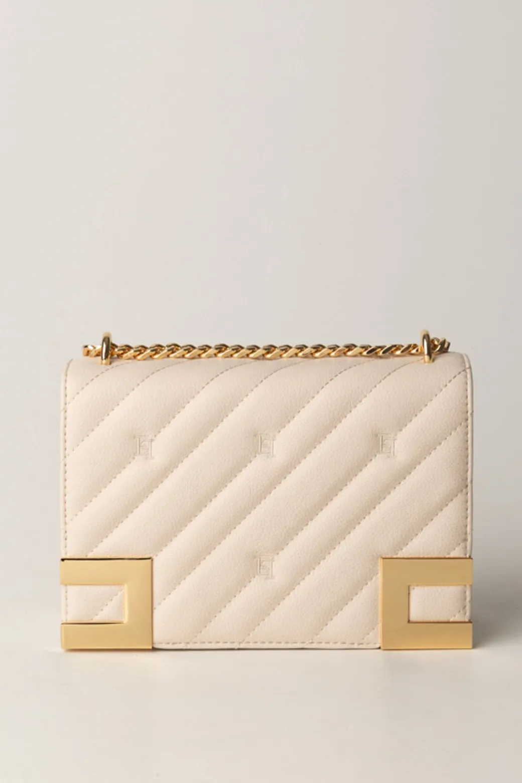 Donna Elisabetta Franchi Borsa Trapuntata Media con Loghi