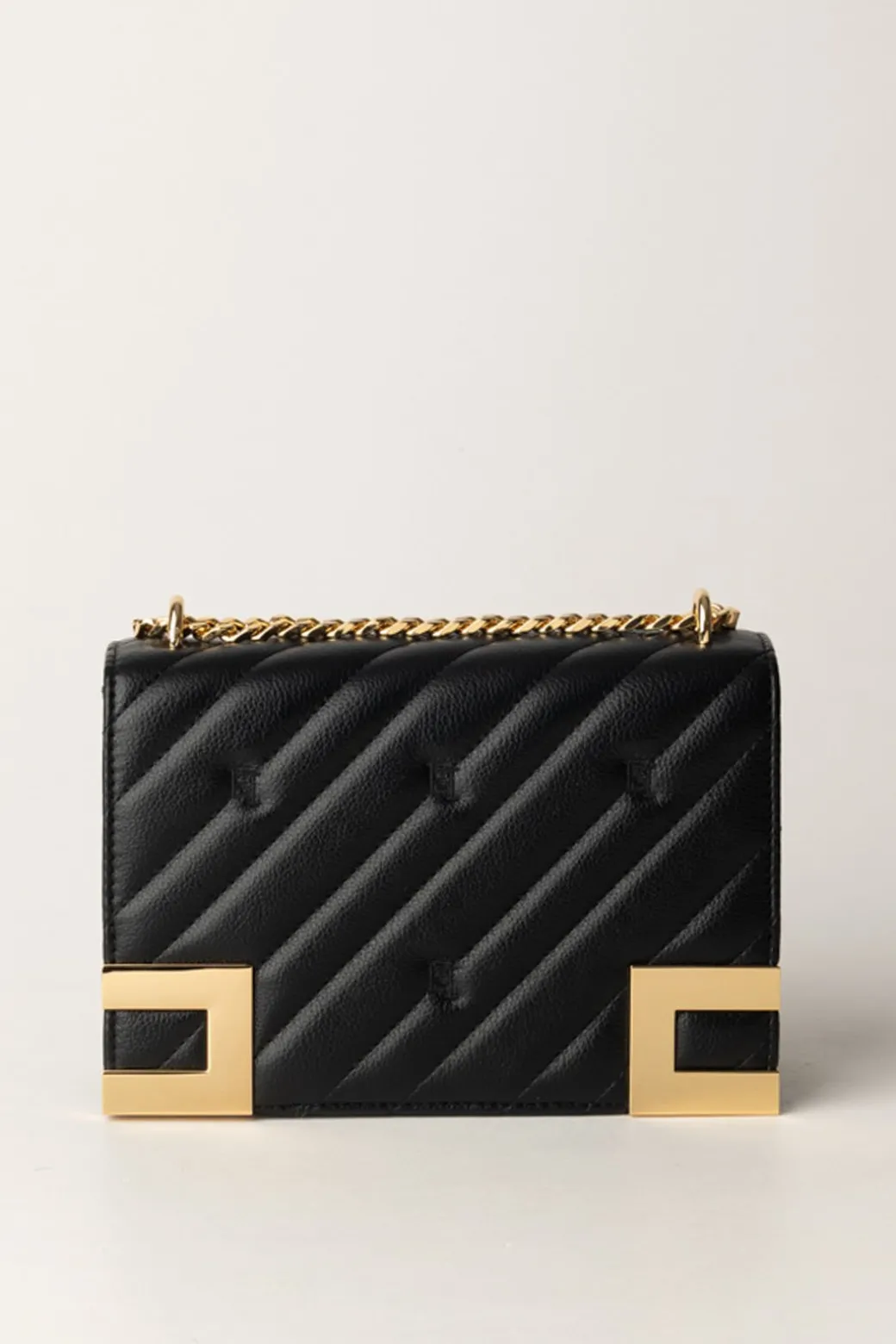 Donna Elisabetta Franchi Borsa Trapuntata Media con Loghi