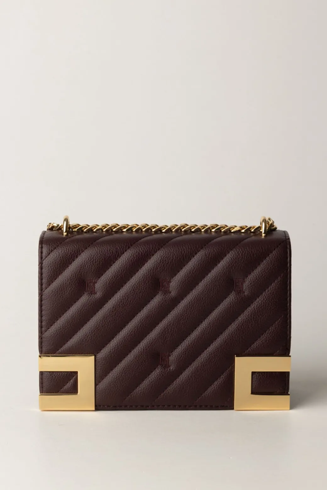 Donna Elisabetta Franchi Borsa Trapuntata Media con Loghi