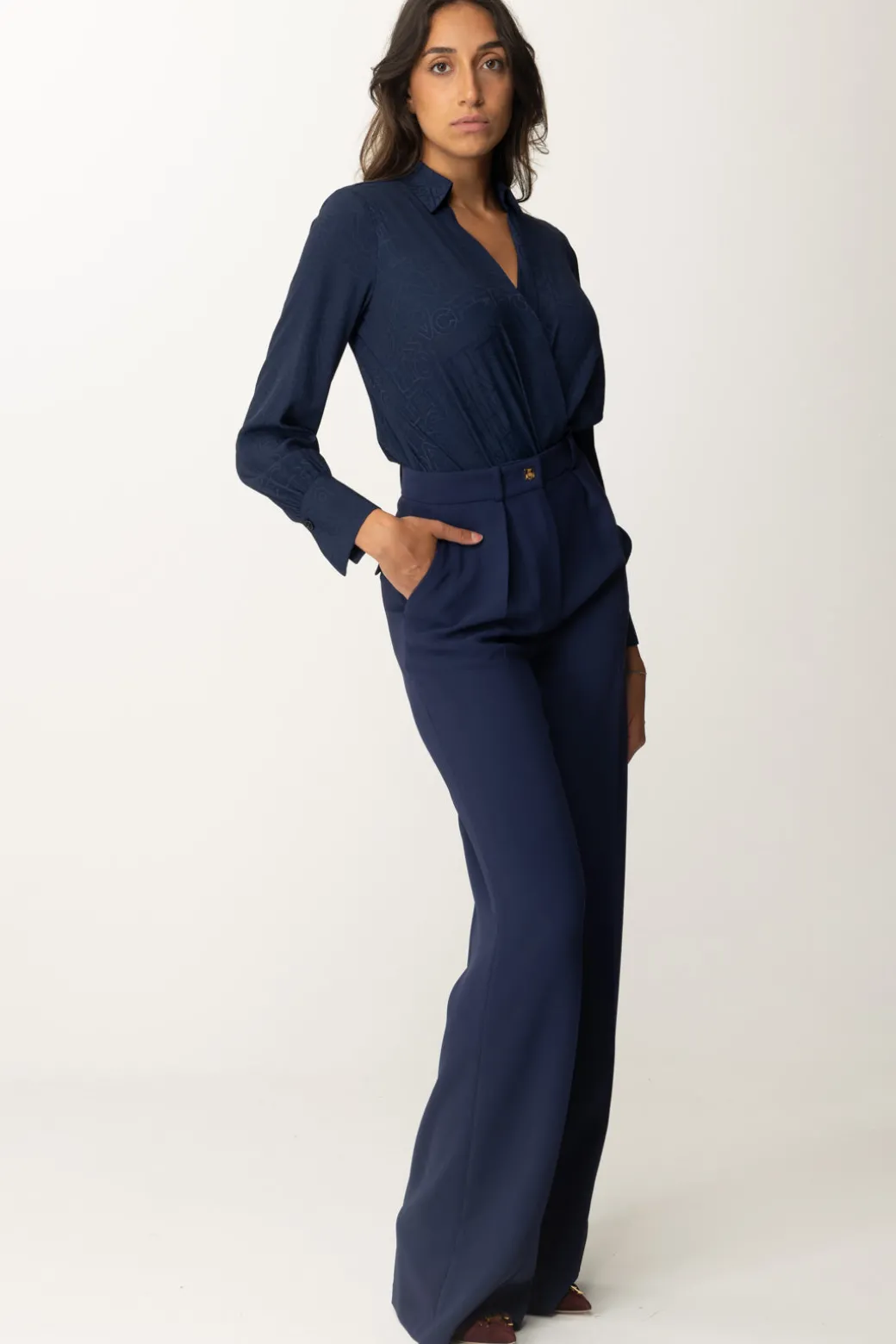 Donna Elisabetta Franchi Camicia a Body con Lettering