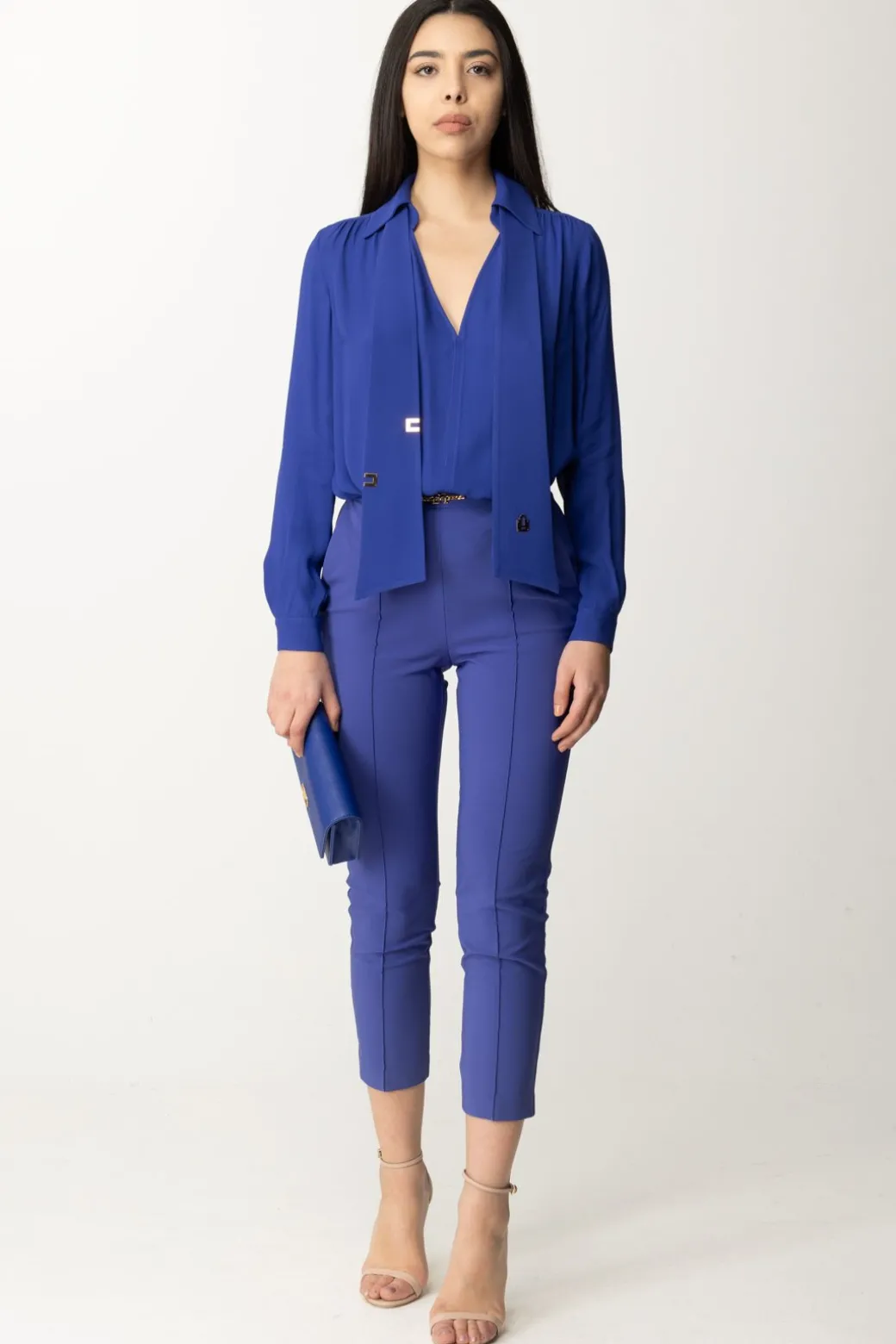 Donna Elisabetta Franchi Camicia con Foulard Logato