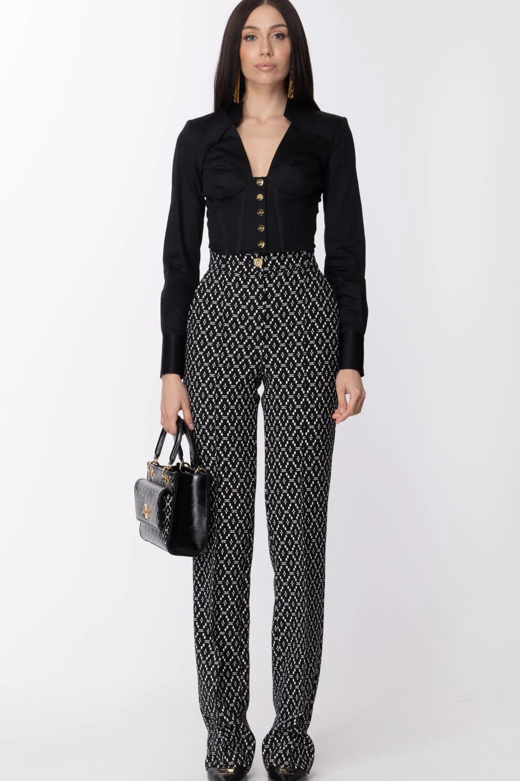 Donna Elisabetta Franchi Camicia Corta a Bustier