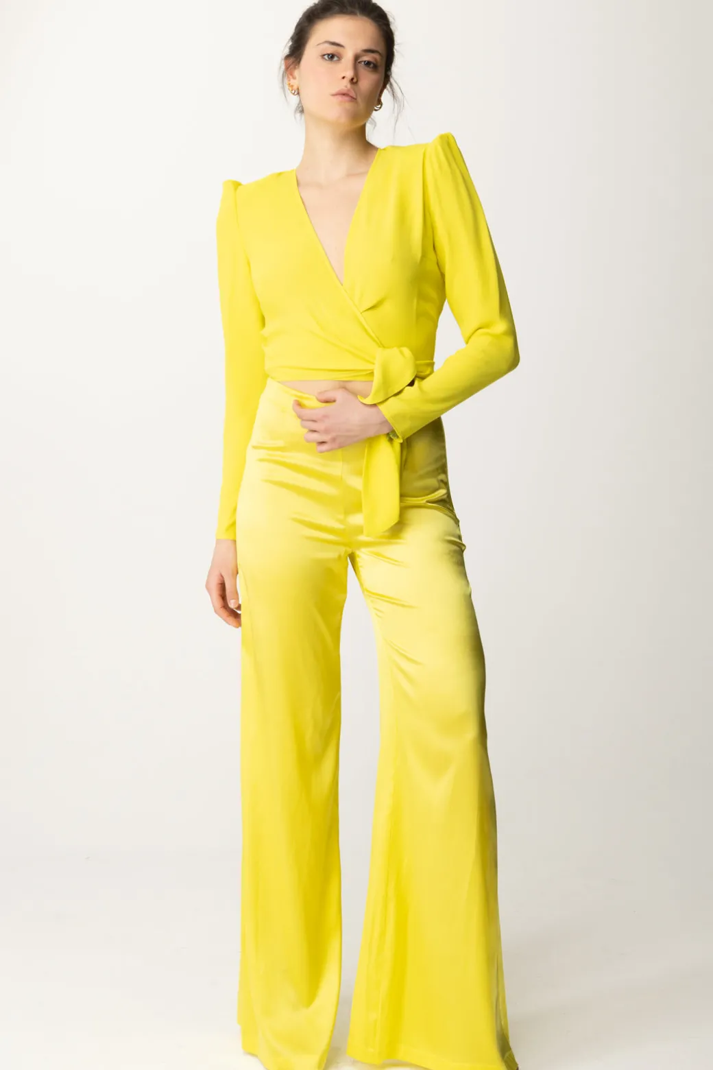 Donna Elisabetta Franchi Camicia Crop Annodata