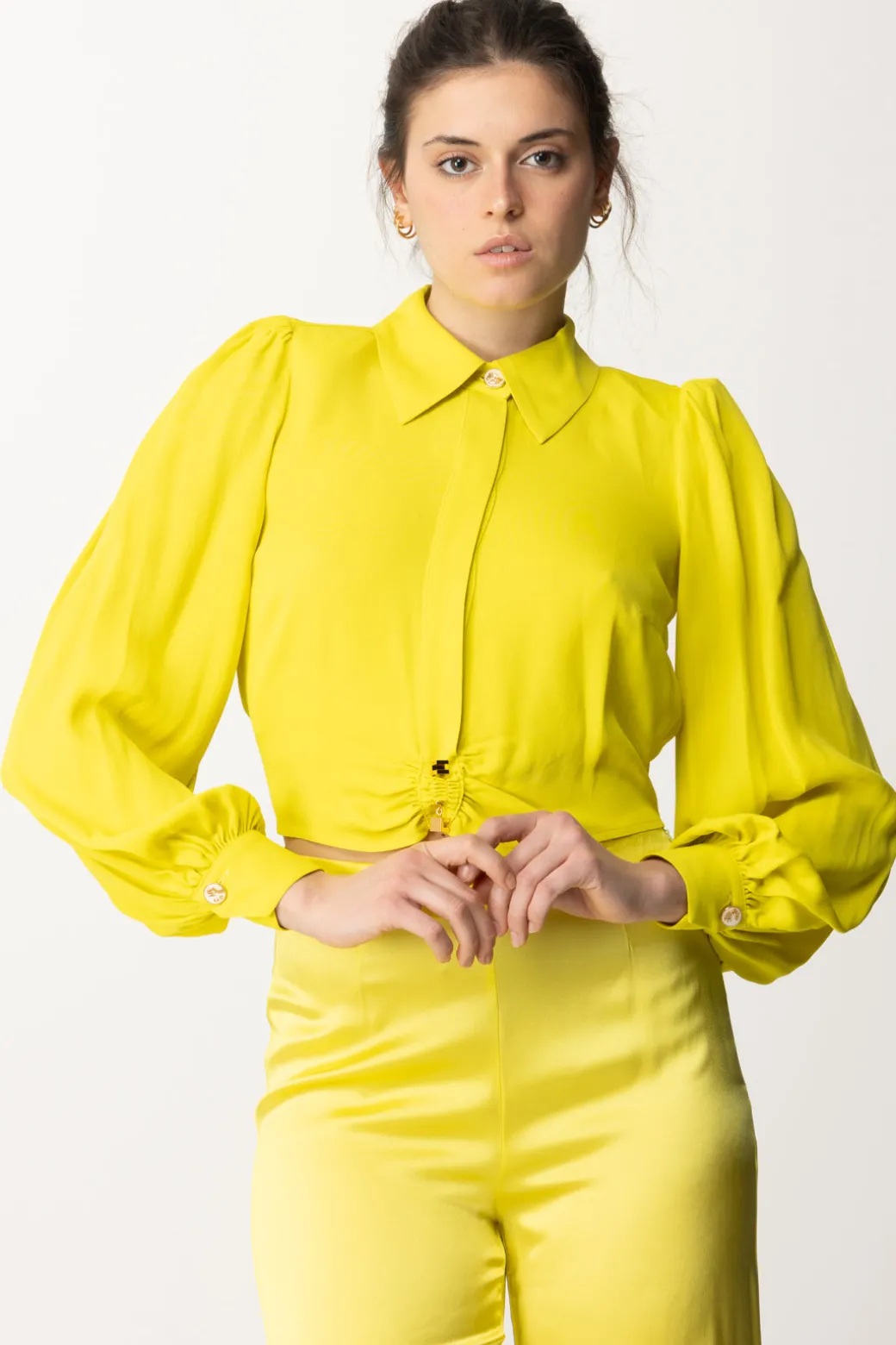 Donna Elisabetta Franchi Camicia Cropped In Viscosa