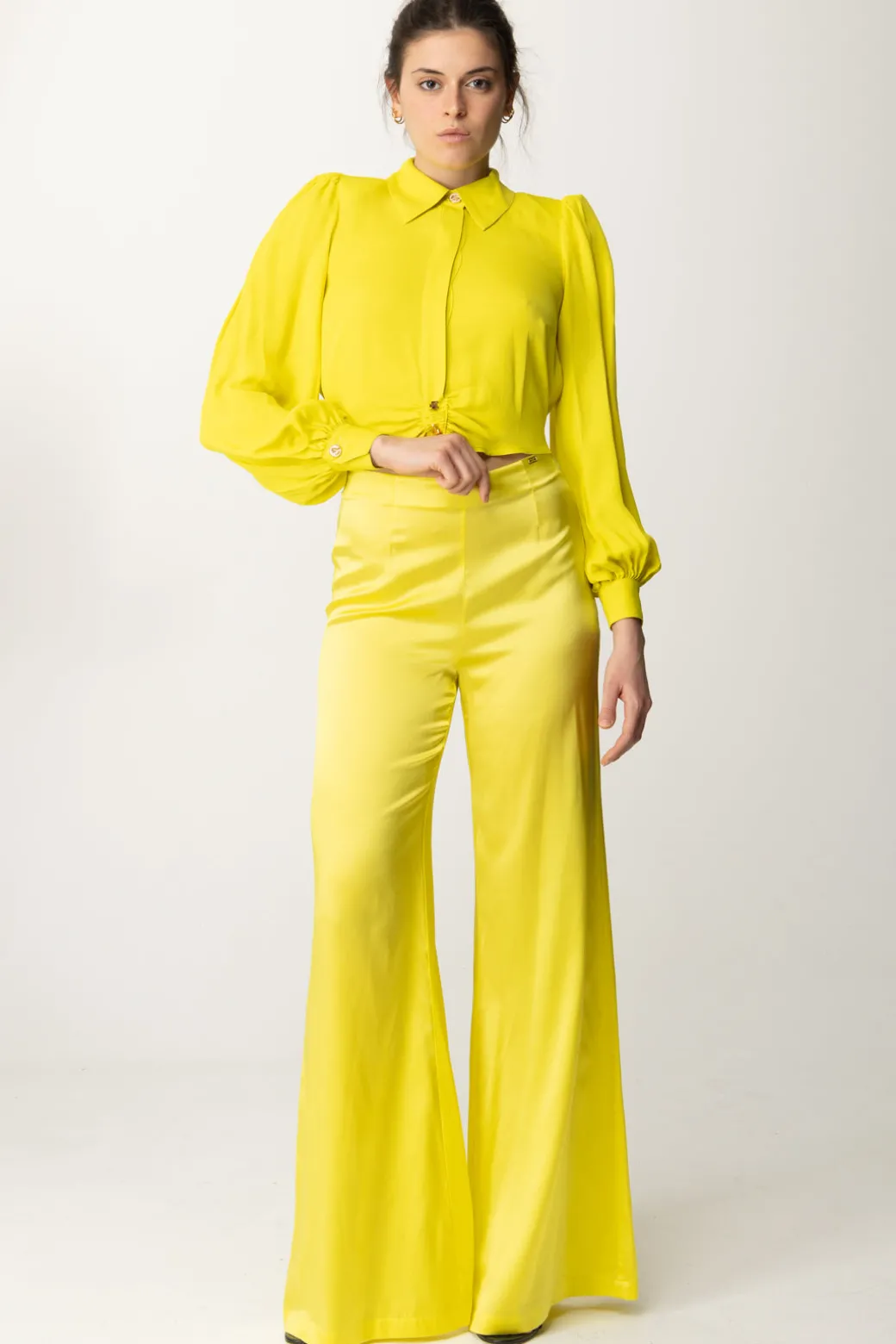 Donna Elisabetta Franchi Camicia Cropped In Viscosa