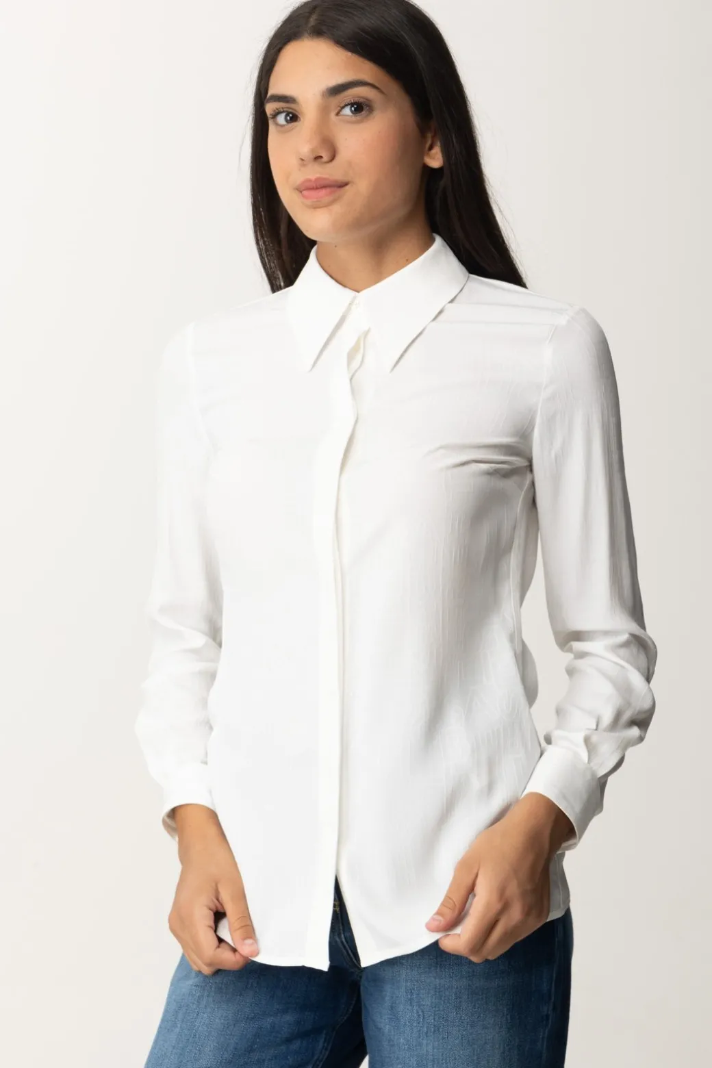 Donna Elisabetta Franchi Camicia In Georgette con Stampa Lettering