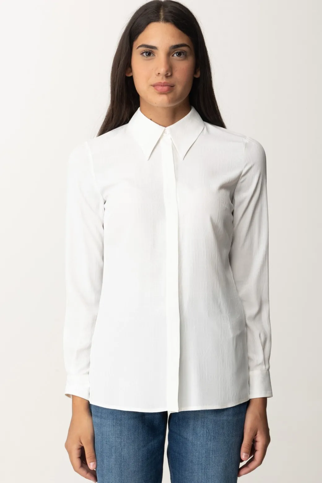 Donna Elisabetta Franchi Camicia In Georgette con Stampa Lettering