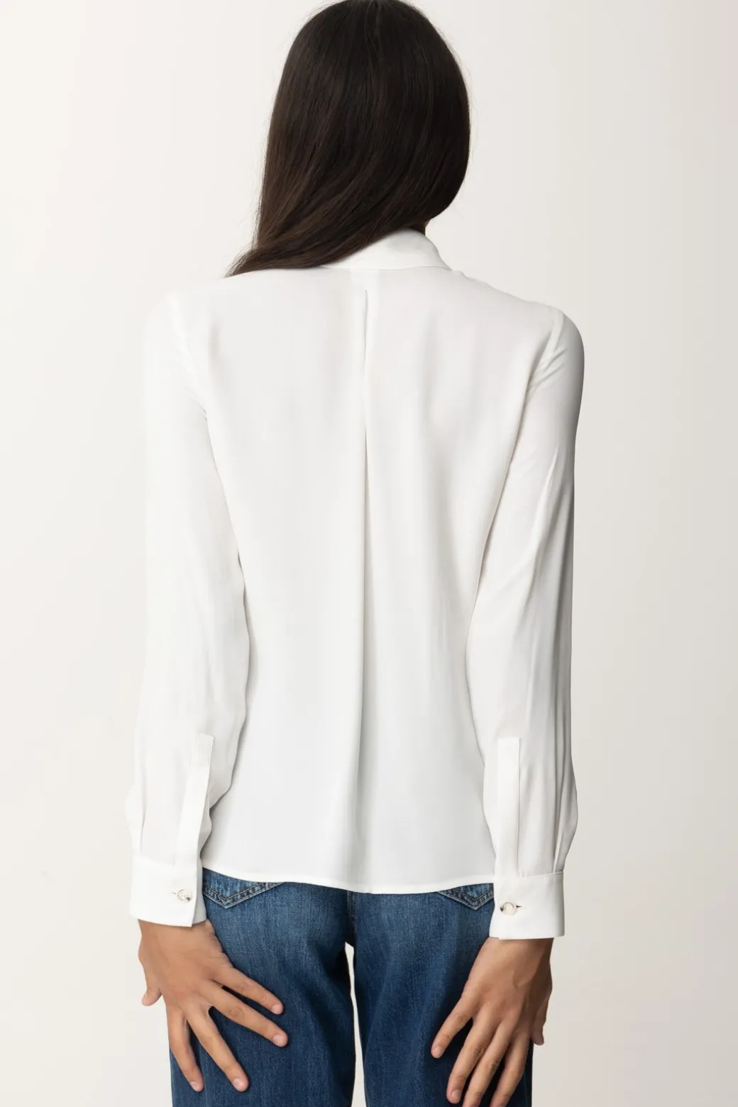 Donna Elisabetta Franchi Camicia In Georgette con Tasche Ricamate