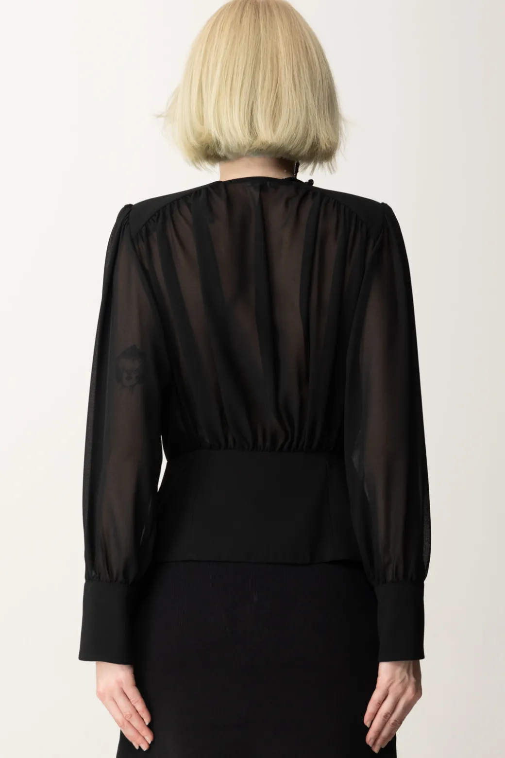 Donna Elisabetta Franchi Camicia Morbida In Georgette con Baschina