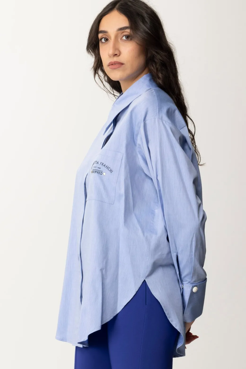 Donna Elisabetta Franchi Camicia Svasata con Ricamo Reserved