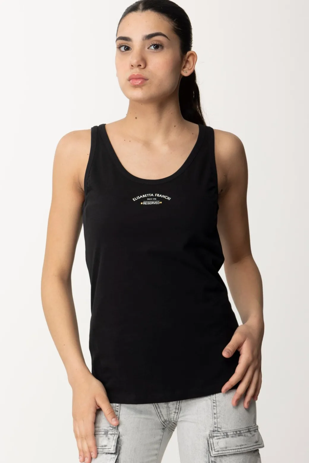 Donna Elisabetta Franchi Canotta con Logo Lettering