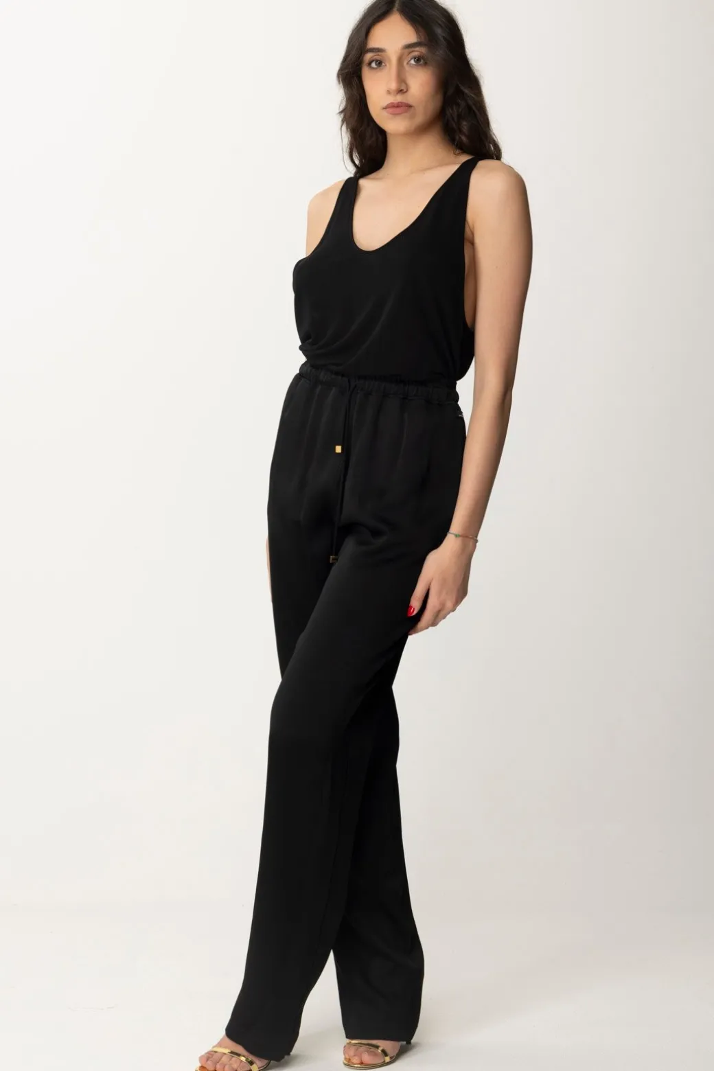 Donna Elisabetta Franchi Canotta In Jersey con Logo Sul Retro