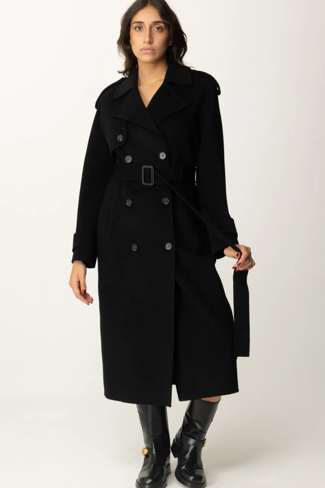 Donna Elisabetta Franchi Cappotto a Trench In Lana