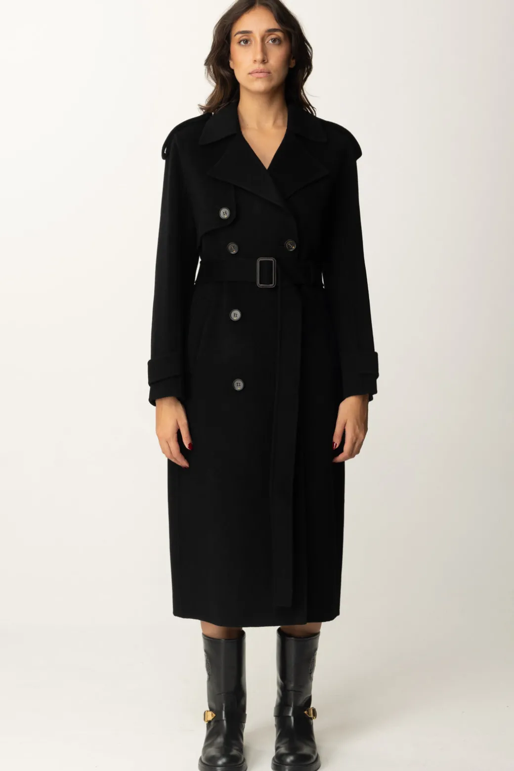 Donna Elisabetta Franchi Cappotto a Trench In Lana