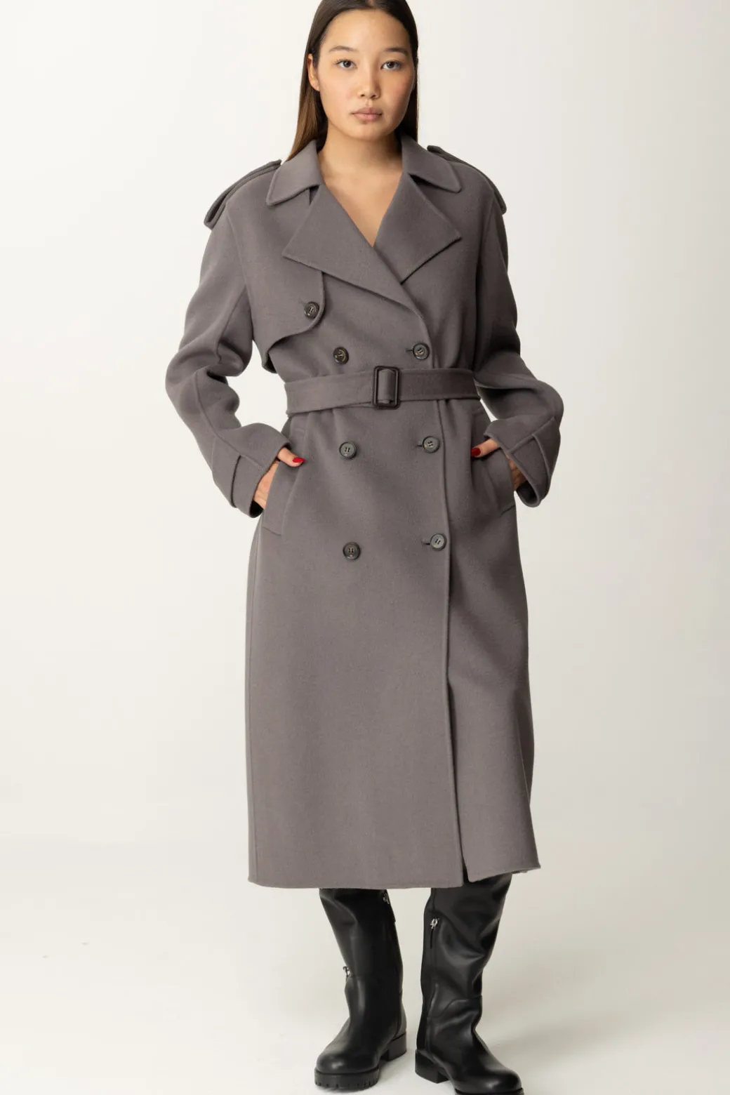 Donna Elisabetta Franchi Cappotto a Trench In Lana