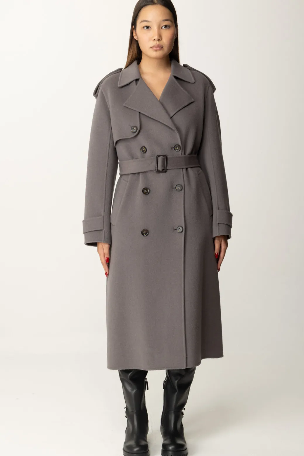 Donna Elisabetta Franchi Cappotto a Trench In Lana